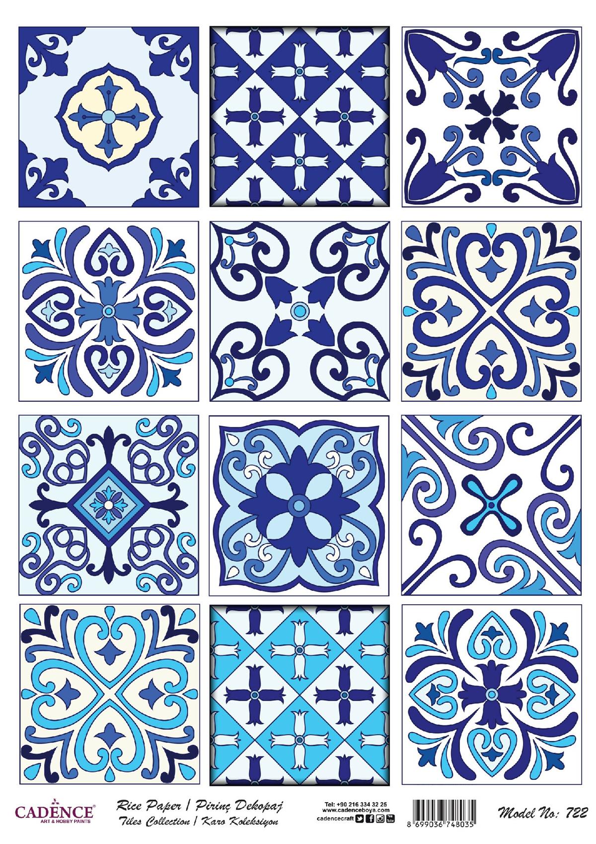 Серия плиток Cadence из рисовой бумаги, модель 722, 30x42