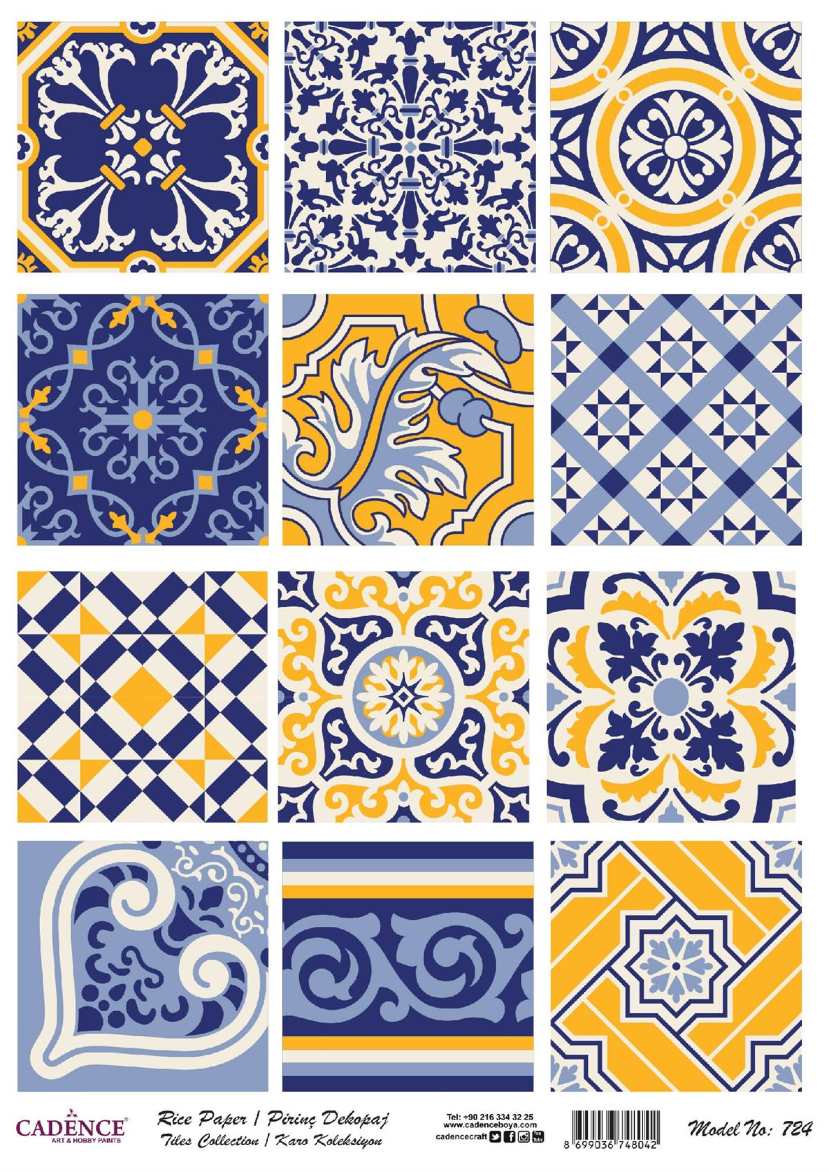 Серия плиток Cadence из рисовой бумаги, модель 724, 30x42