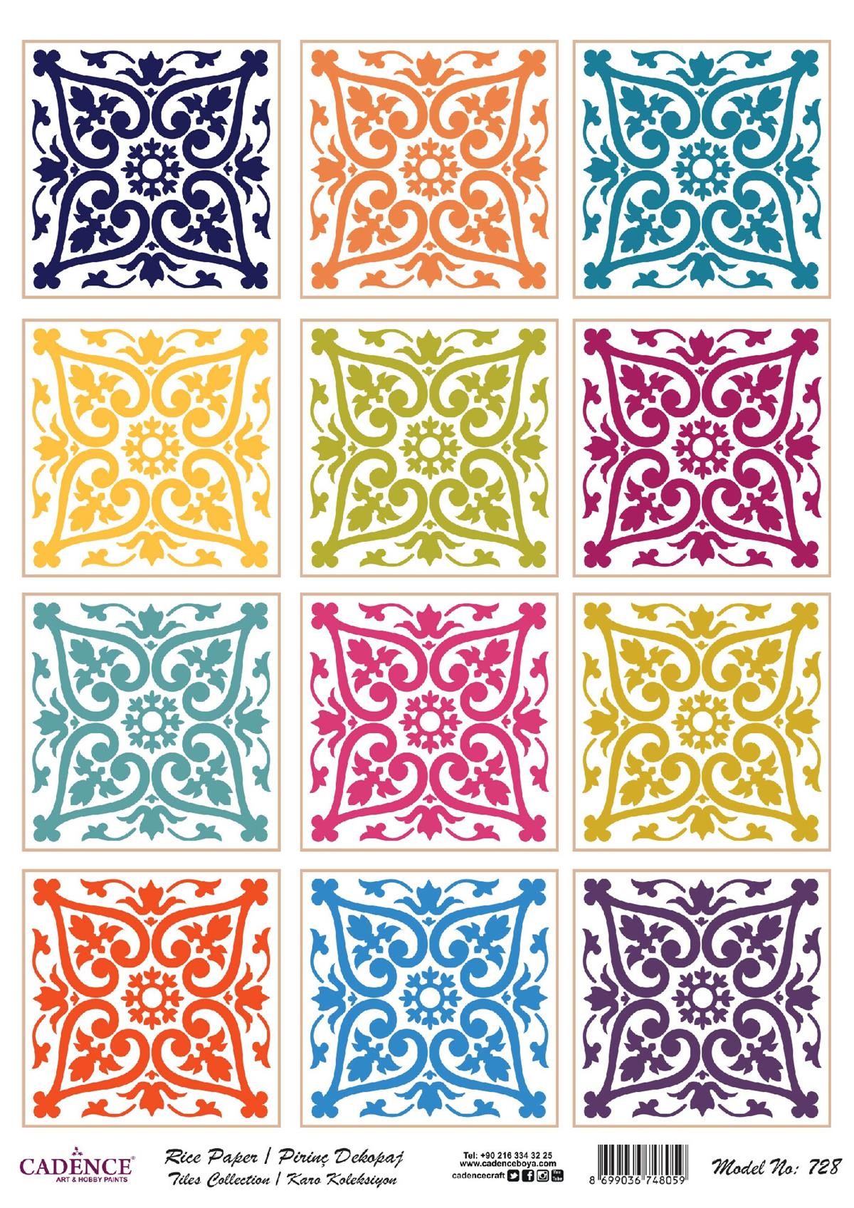 Серия плиток Cadence из рисовой бумаги, модель 728, 30x42