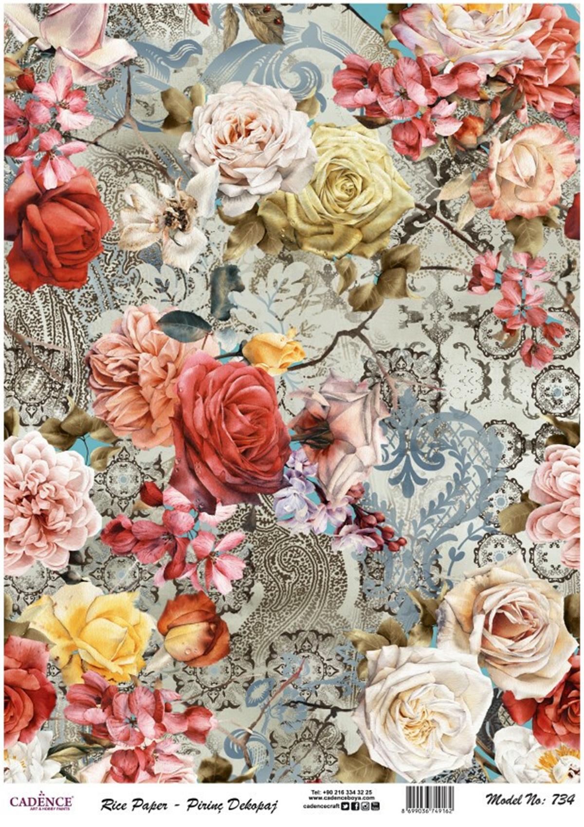 إيقاع ورق الأرز السلسلة الحديثة موديل 734 30x42