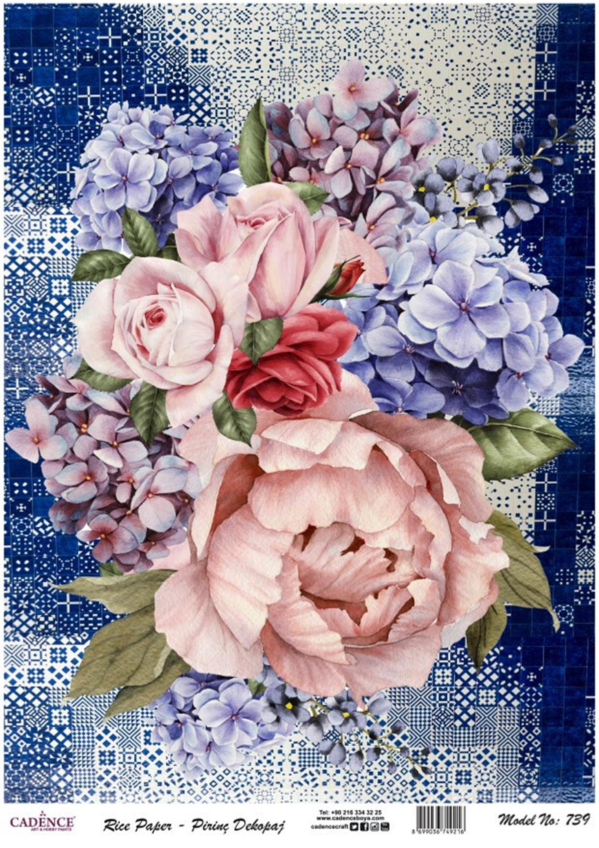 إيقاع ورق الأرز السلسلة الحديثة موديل 739 30x42