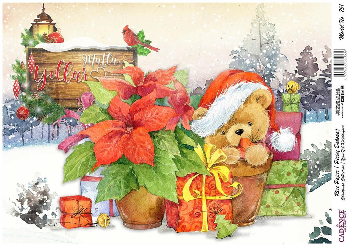 Рисовая бумага Cadence, Новогодняя коллекция, модель 751, 30x42