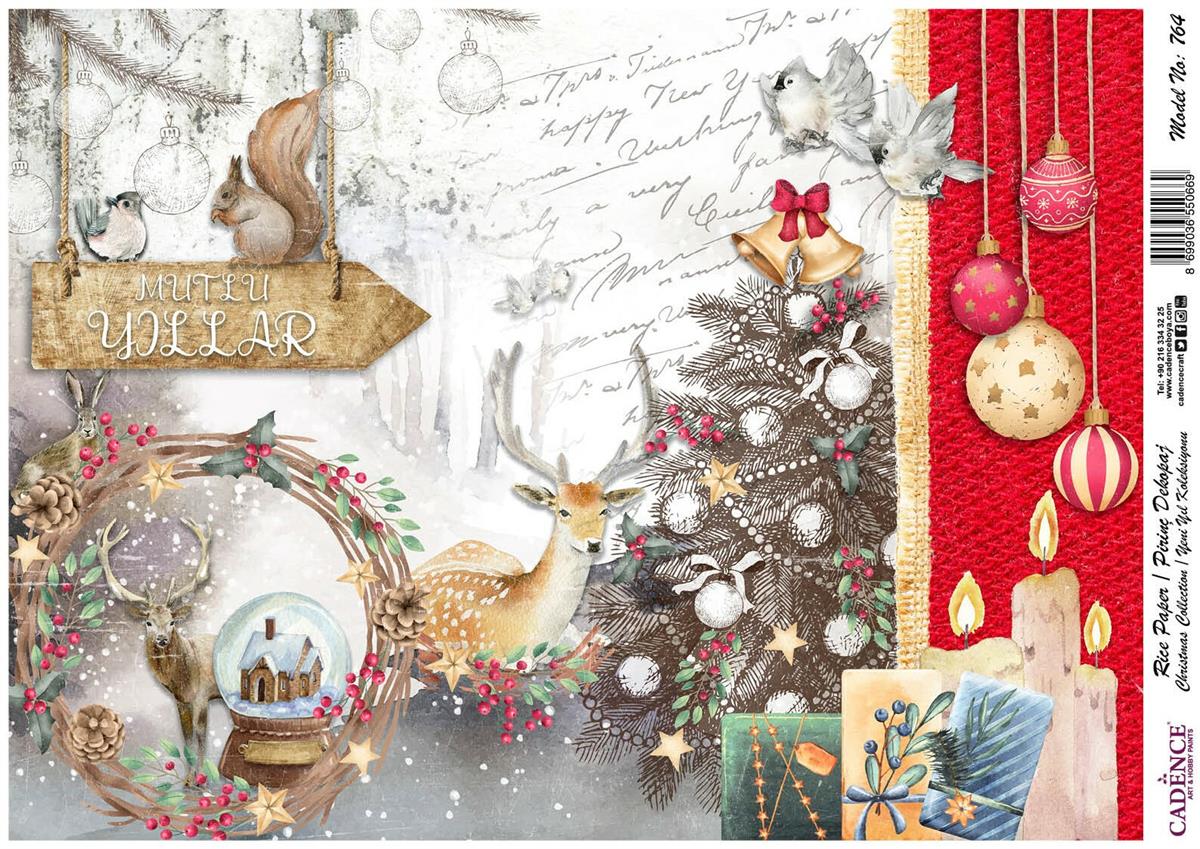 Рисовая бумага Cadence, новогодняя коллекция, модель 764, 30x42