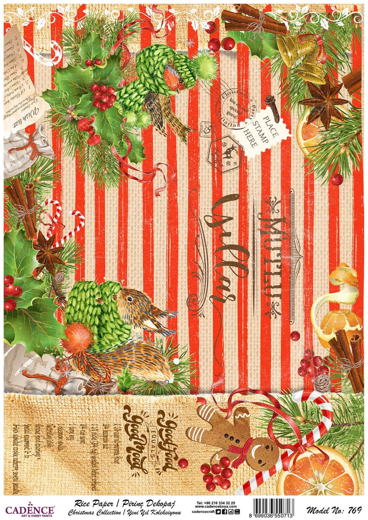 Рисовая бумага Cadence, Новогодняя коллекция, модель 769, 30x42