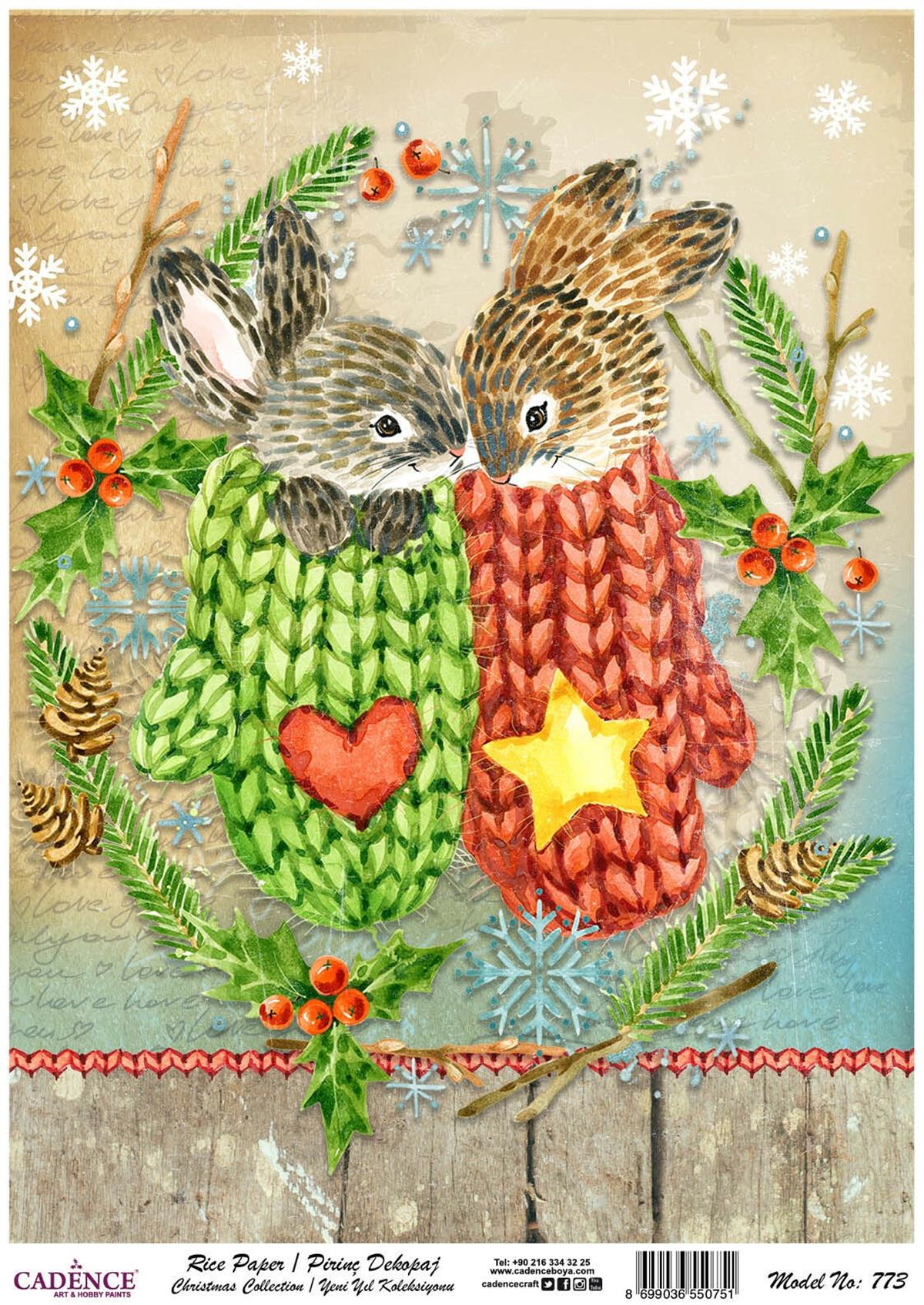 Рисовая бумага Cadence, новогодняя коллекция, модель 773, 30x42