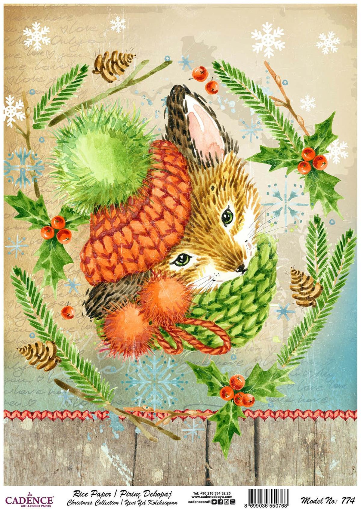 Рисовая бумага Cadence, Новогодняя коллекция, модель 774, 30x42