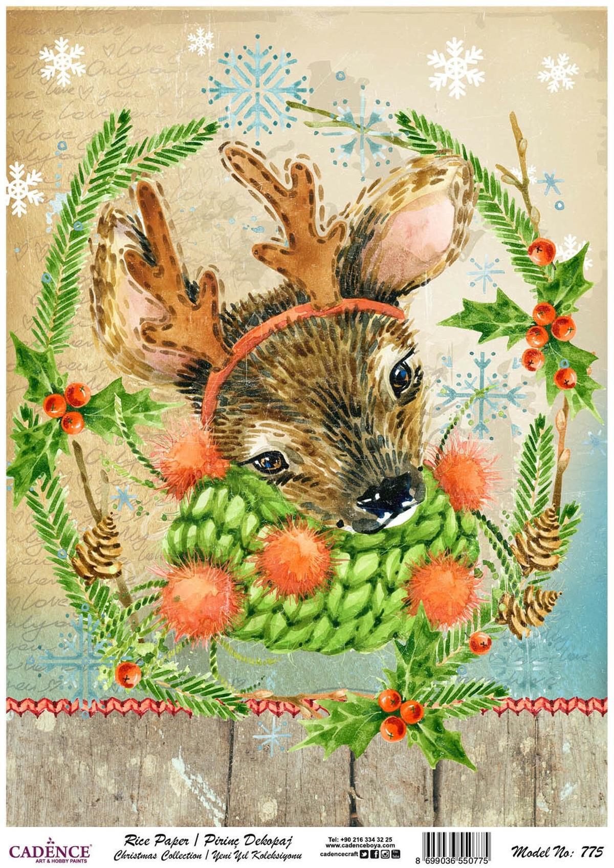 Рисовая бумага Cadence, Новогодняя коллекция, модель 775, 30x42