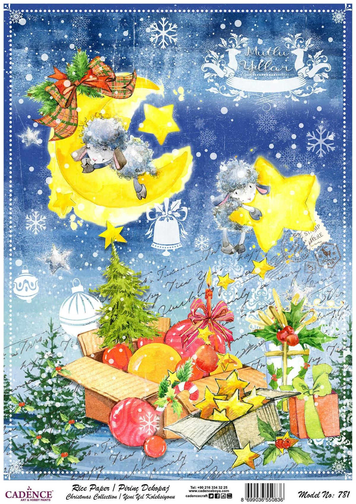 Рисовая бумага Cadence, Новогодняя коллекция, модель 781, 30x42