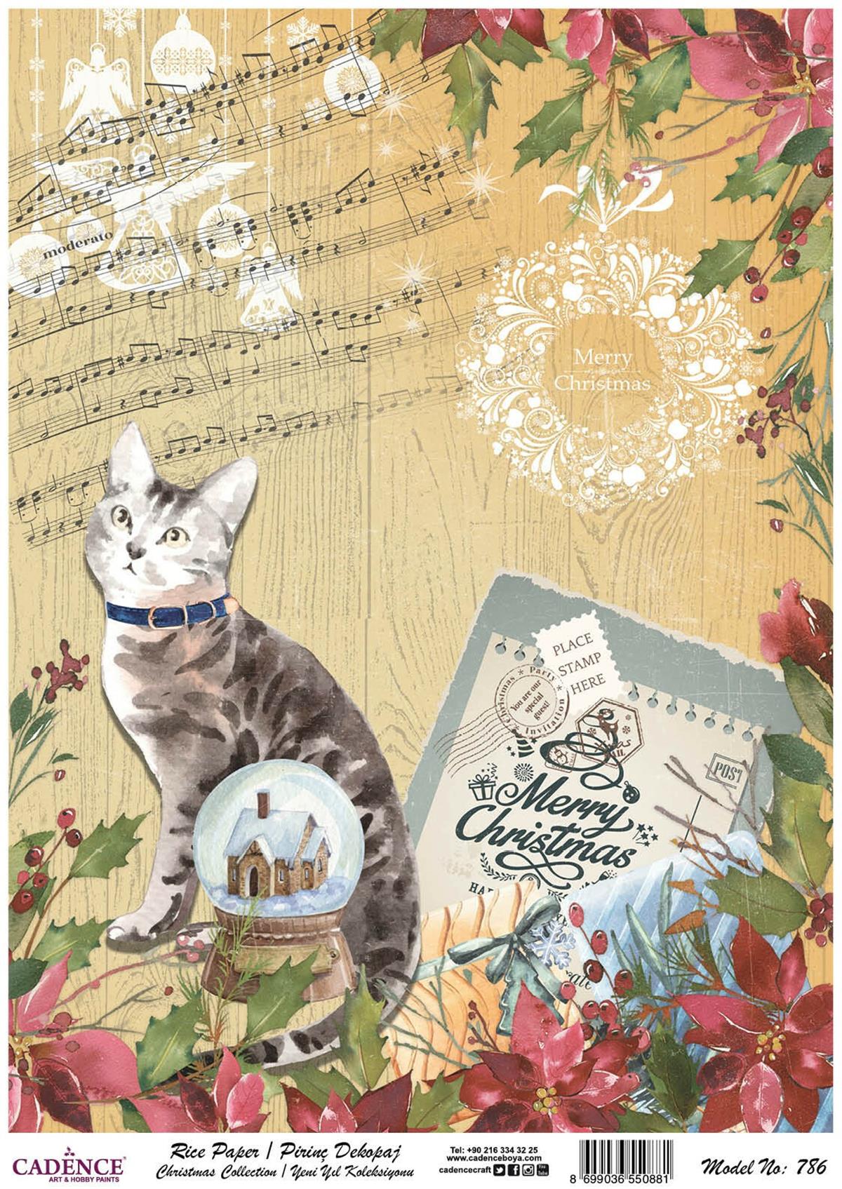 Рисовая бумага Cadence, Новогодняя коллекция, модель 786, 30x42