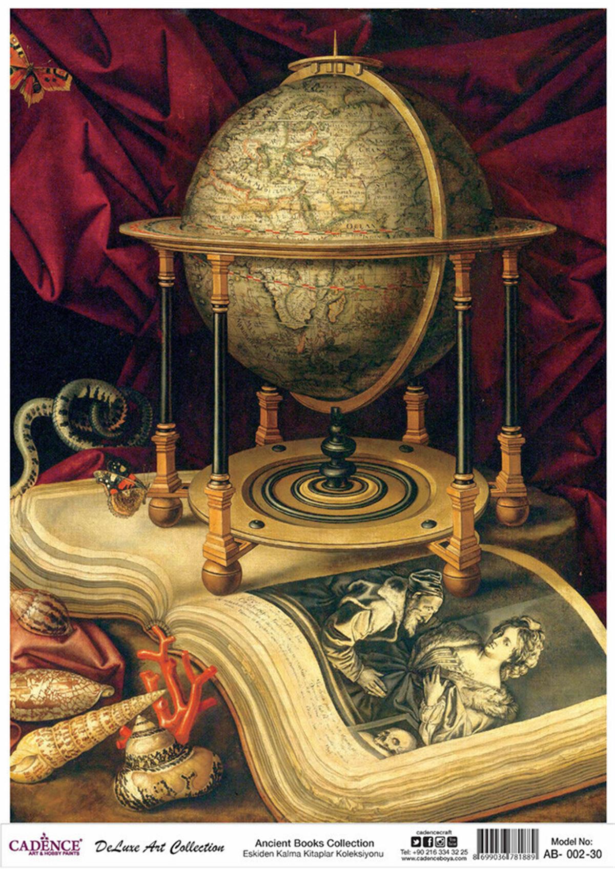 Винтажные книги Cadence, латунная коллекция декупажа Ab 02, 60x84 см