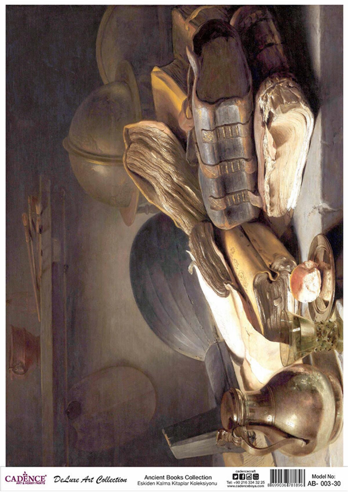 Cadence Ancient Books Brass Decoupage Collection Ab 03 60x84cm