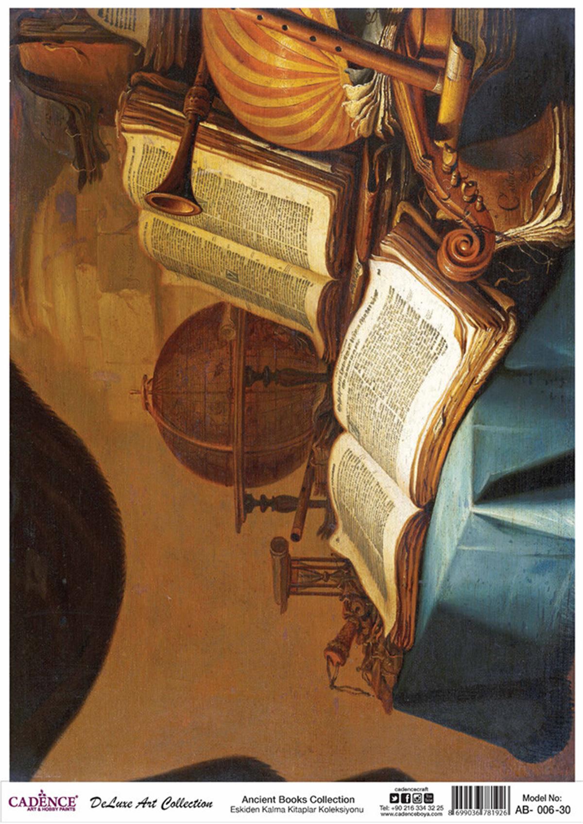 Cadence Ancient Books Brass Decoupage Collection Ab 06 30x42cm