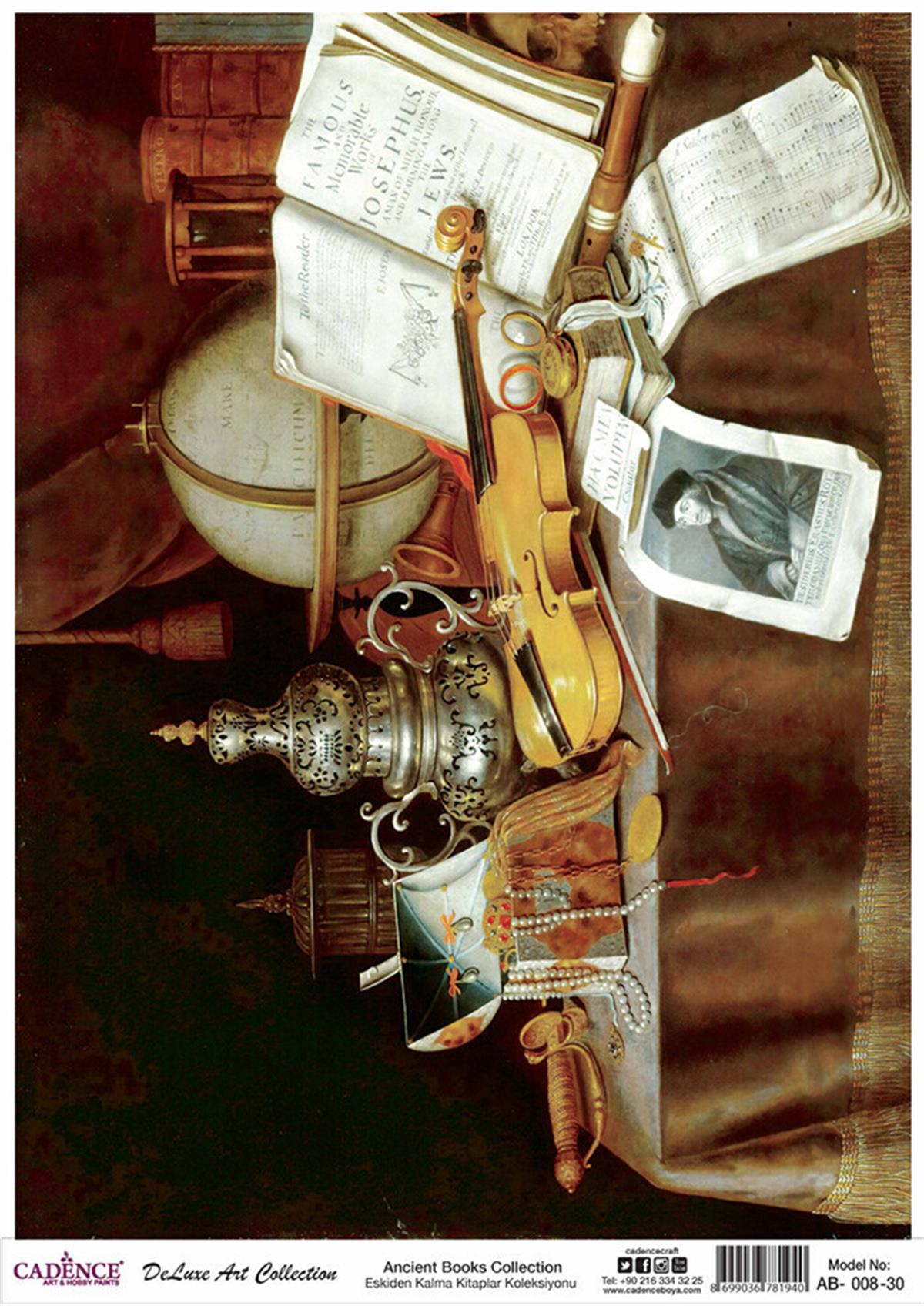 Винтажные книги Cadence, латунная коллекция декупажа, Ab 08, 90x125 см