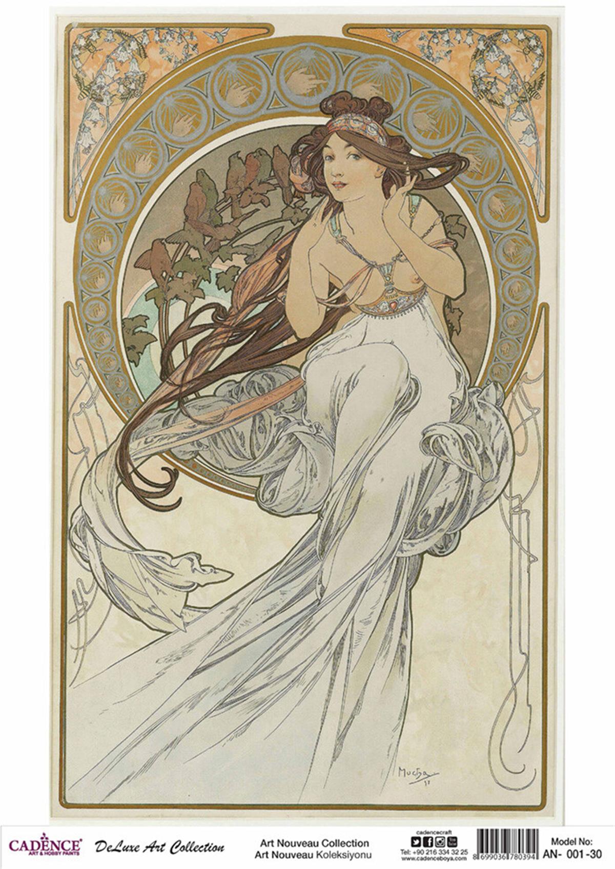 Cadence Art Nouveau Латунь Коллекция Декупаж An 01 30x42см