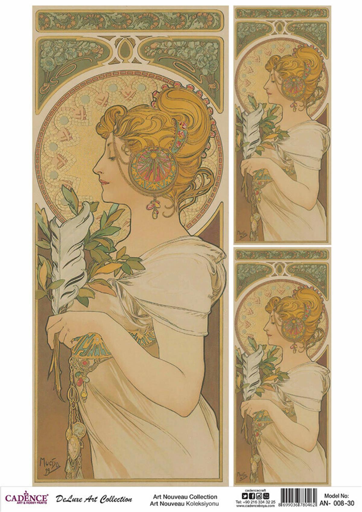 Cadence Art Nouveau Латунь Коллекция Декупаж An 08 90x125см