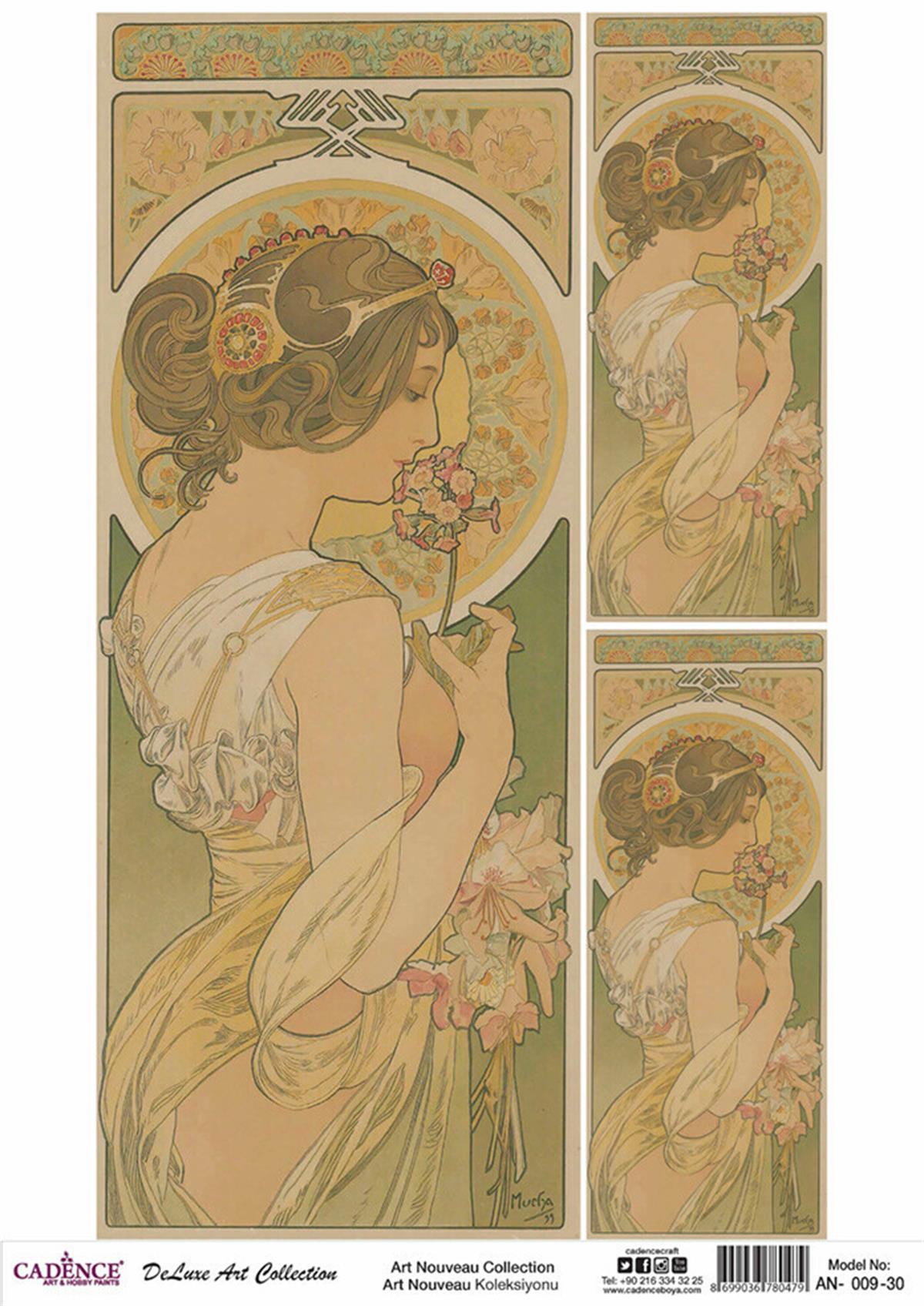 Cadence Art Nouveau Латунь Коллекция Декупаж An 09 90x125см