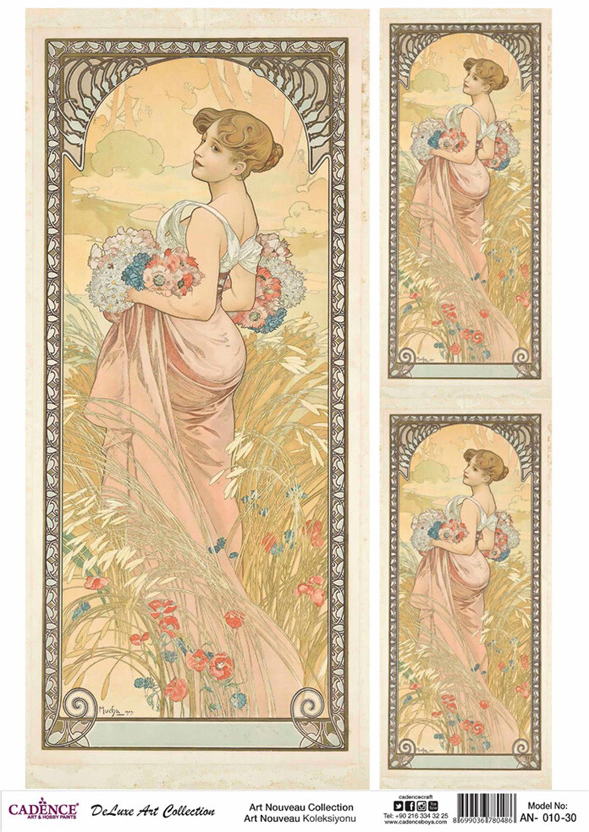 Cadence Art Nouveau, латунь, коллекция декупаж, An 10, 30x42см