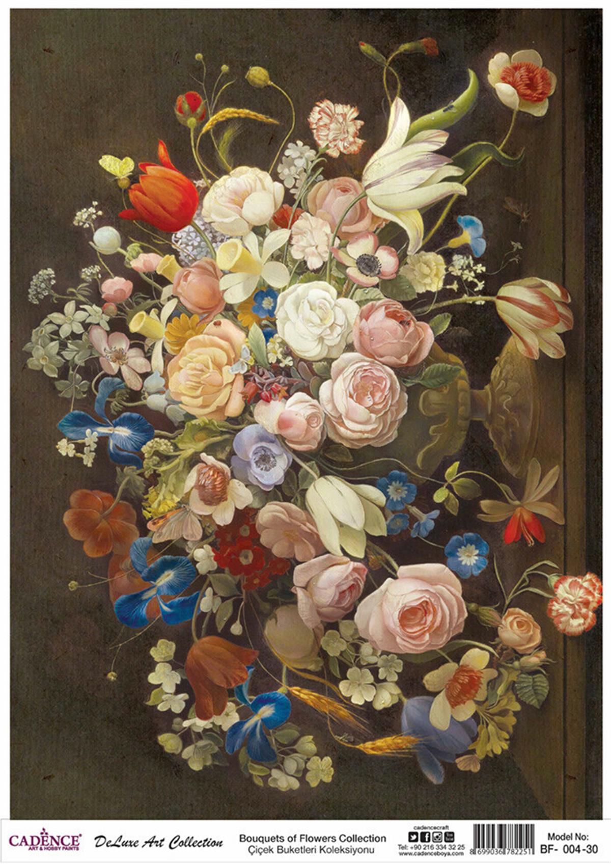 Букеты цветов Cadence из латуни, коллекция декупажа Bf 04, 90x125см