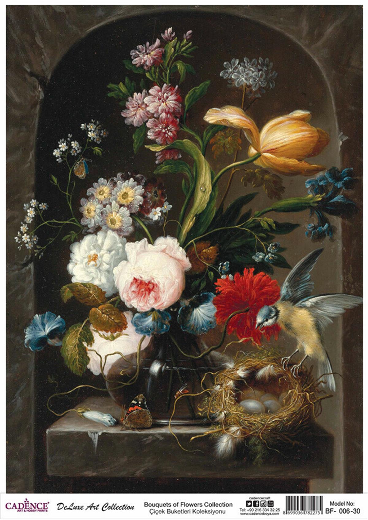 باقات زهور الإيقاع مجموعة ديكوباج الأرز Bf 06 90x125 سم