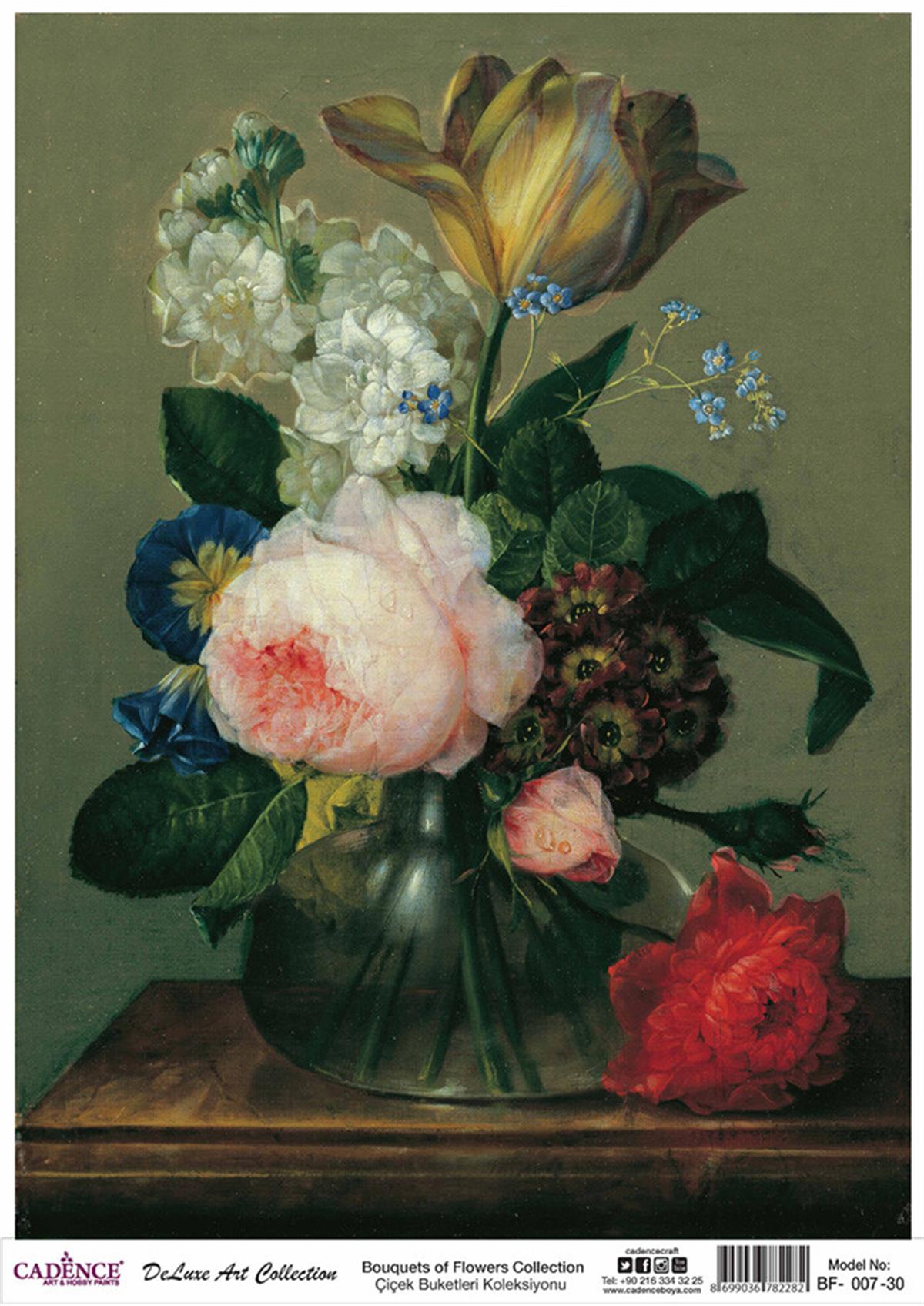 باقات زهور الإيقاع مجموعة ديكوباج الأرز Bf 07 30x42 سم