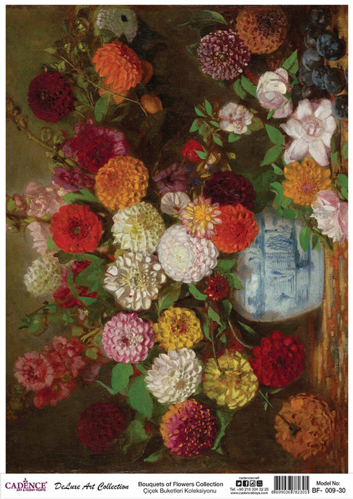 Букеты цветов Cadence Коллекция декупаж риса Bf 09 30x42см