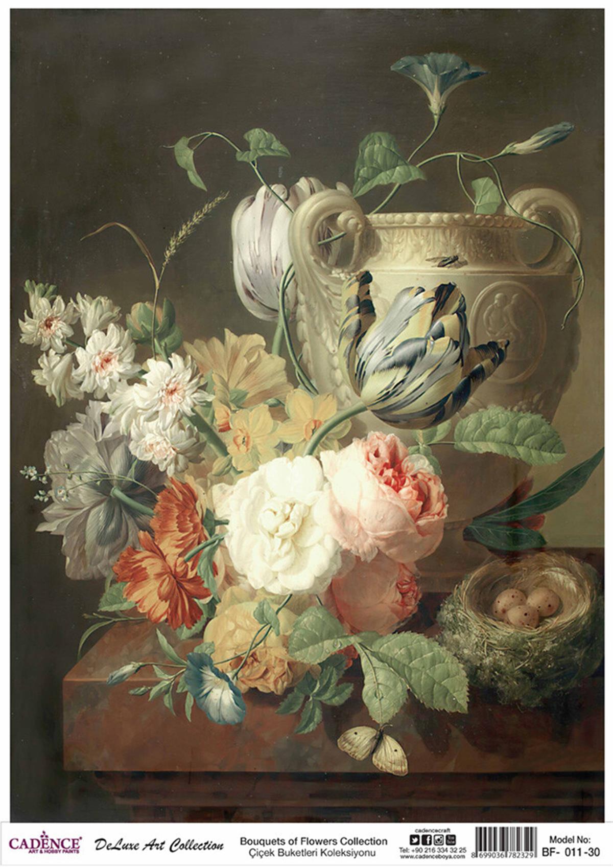 باقات زهور كادينس مجموعة الديكوباج النحاسية Bf 11 30x42 سم