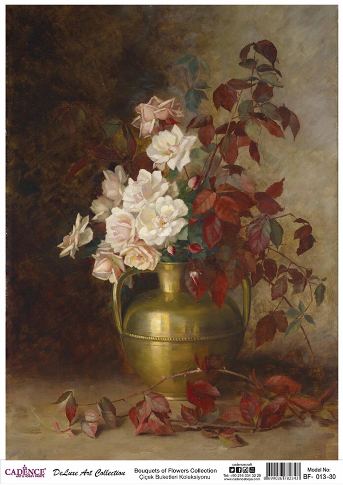 باقات زهور كادينس مجموعة الديكوباج النحاسية Bf 13 30x42 سم