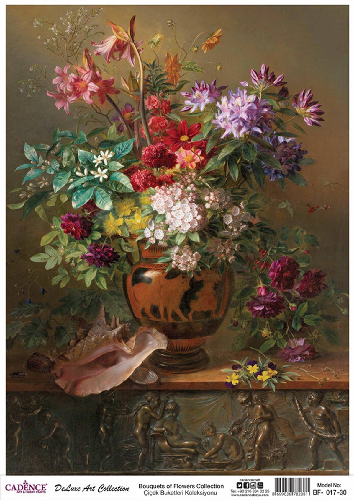 باقات زهور كادينس مجموعة الديكوباج النحاسية Bf 17 30x42 سم