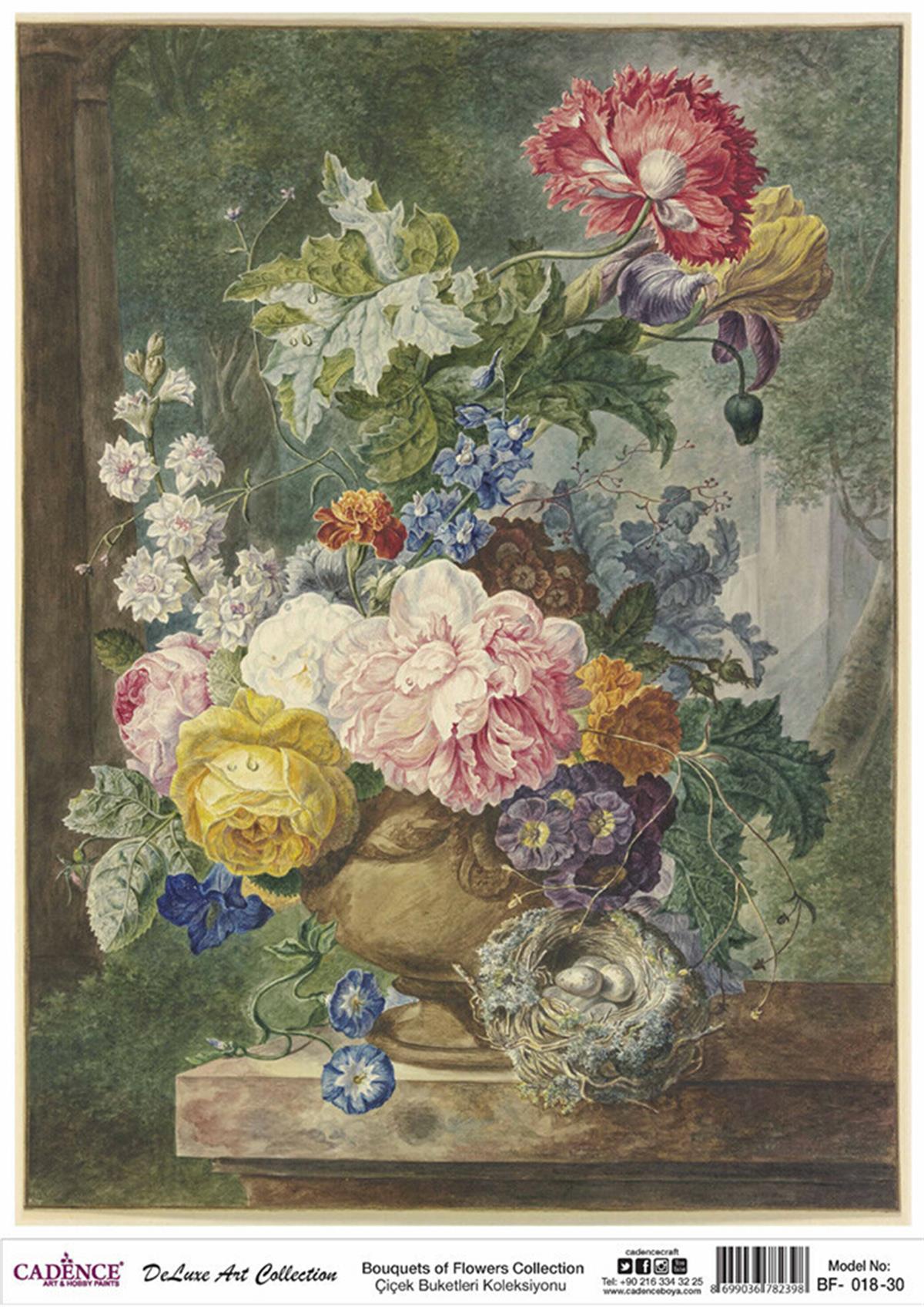 باقات زهور كادينس مجموعة الديكوباج النحاسية Bf 18 90x125 سم