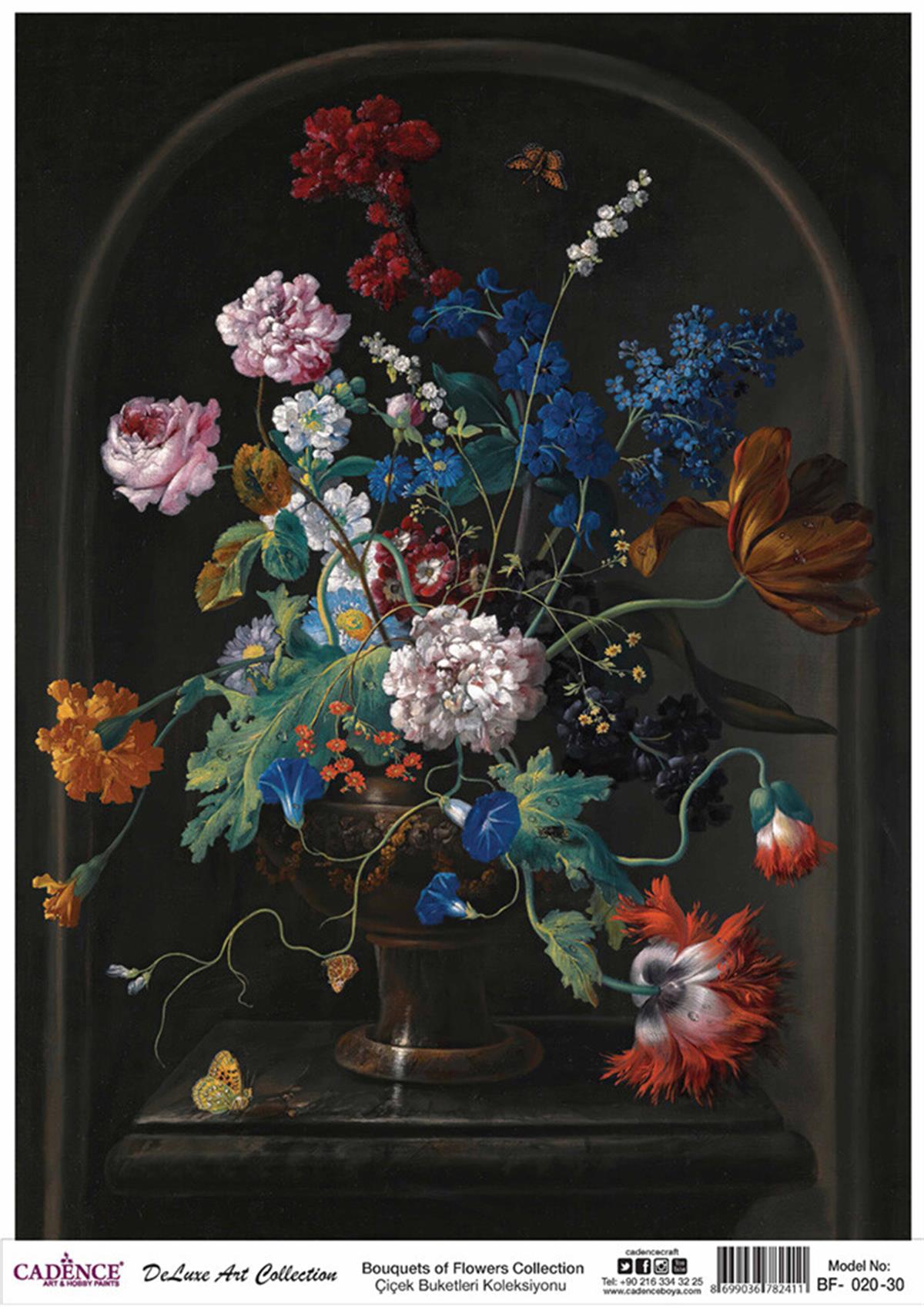 باقات زهور كادينس مجموعة الديكوباج النحاسية Bf 20 30x42 سم