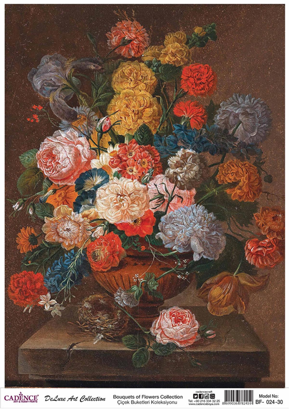 باقات زهور كادينس مجموعة الديكوباج النحاسية Bf 24 30x42 سم