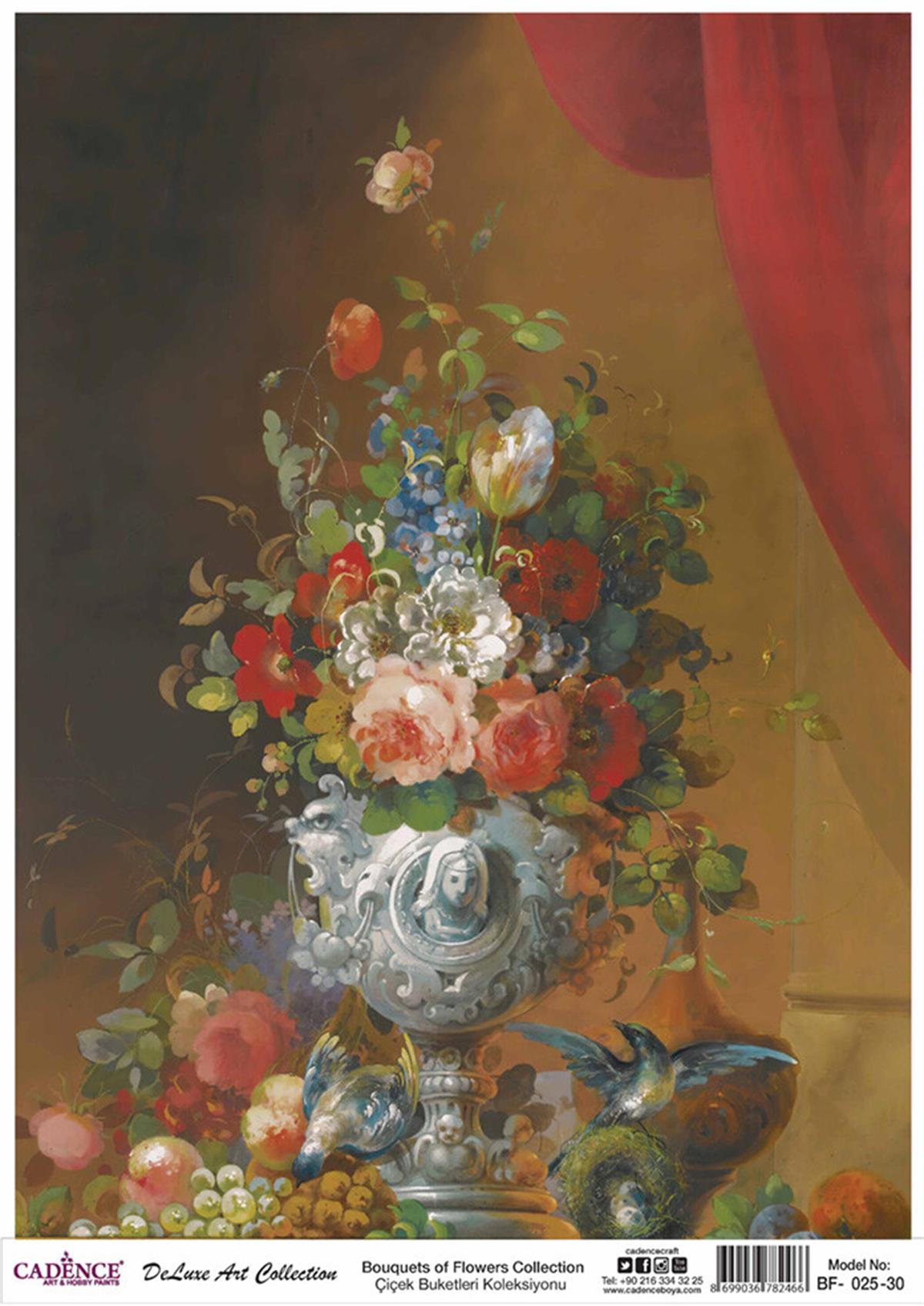 باقات زهور كادينس مجموعة الديكوباج النحاسية Bf 25 30x42 سم