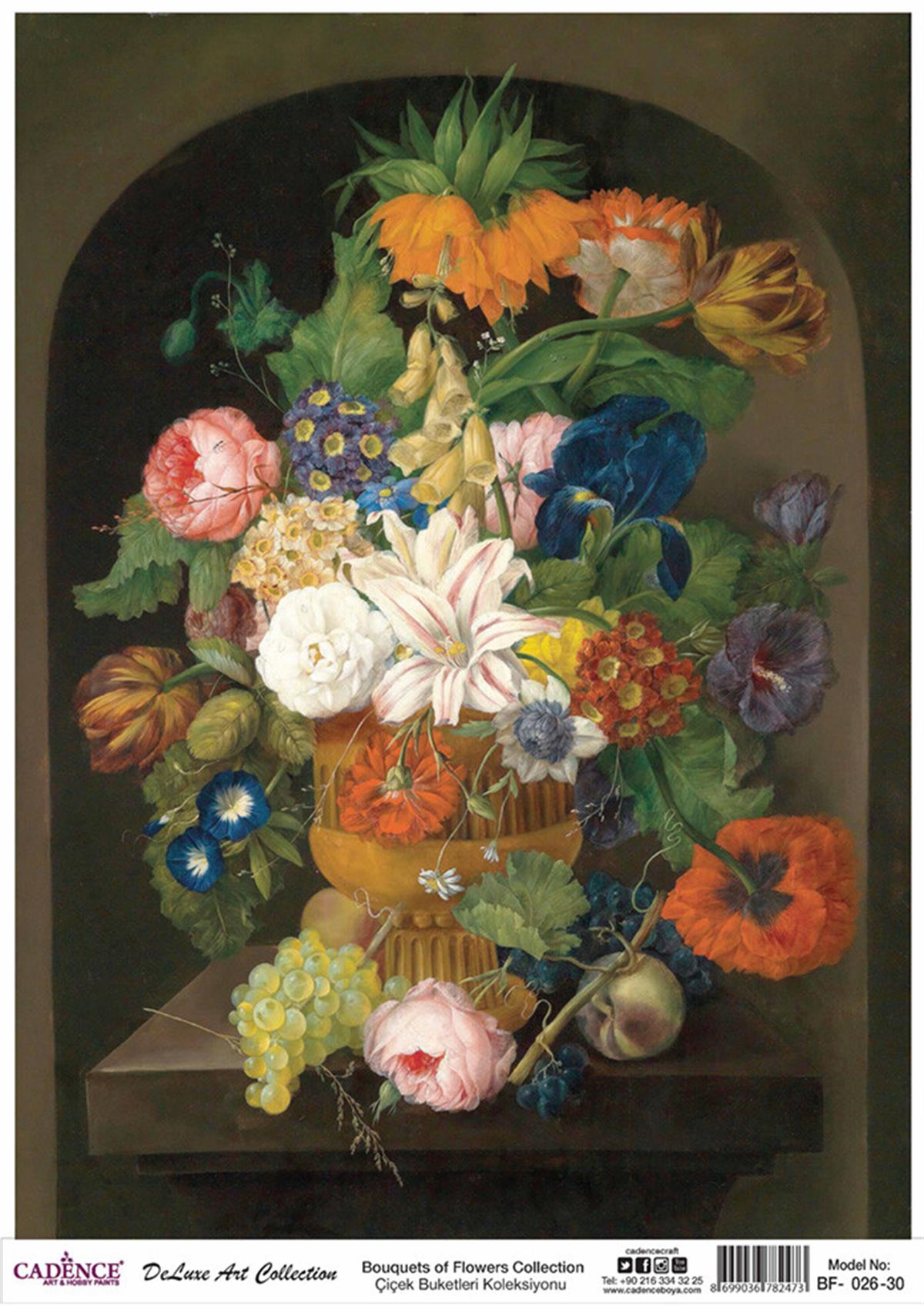 باقات زهور كادينس مجموعة الديكوباج النحاسية Bf 26 30x42 سم