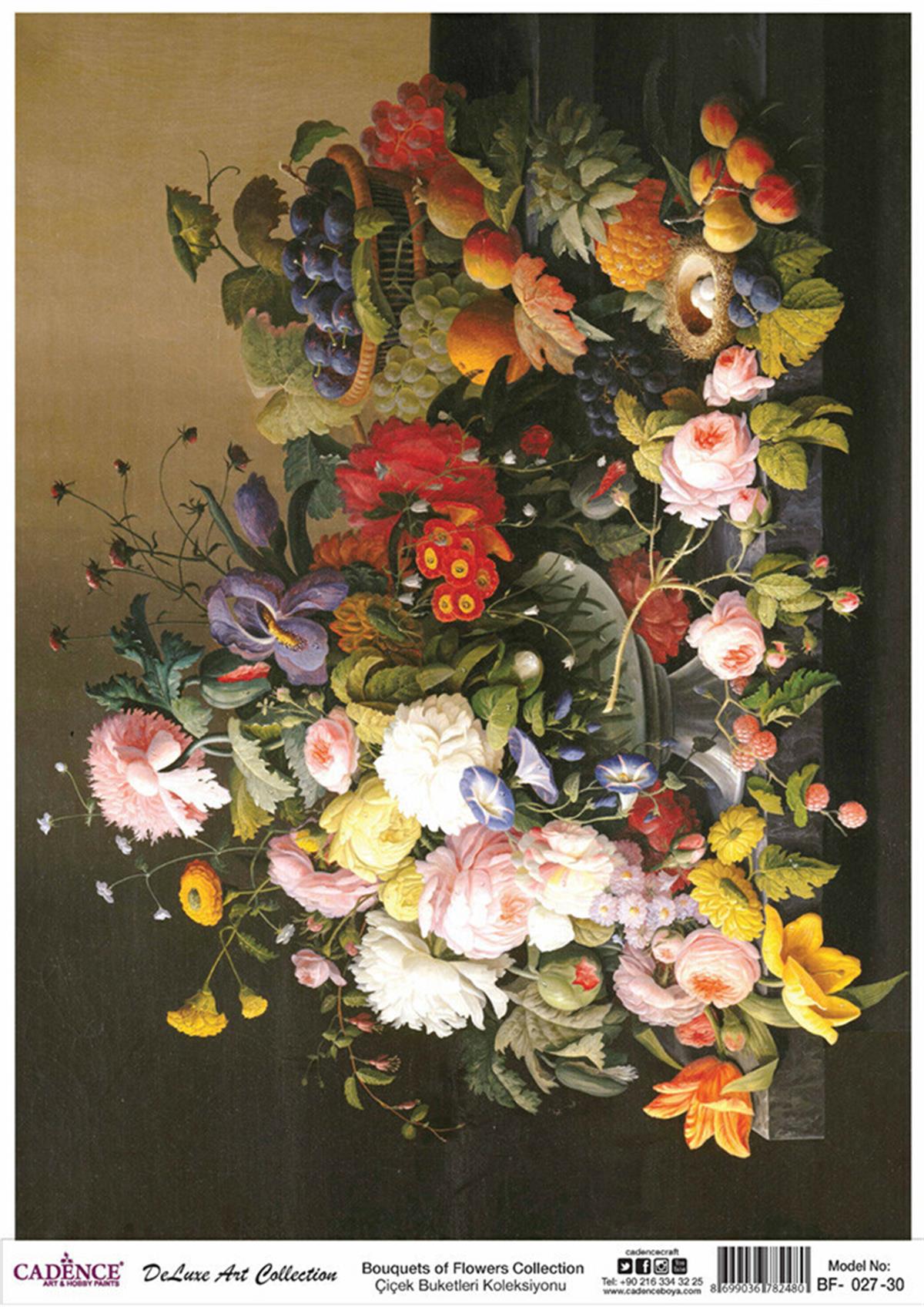 باقات زهور كادينس مجموعة ديكوباج نحاسية Bf 27 60x84 سم