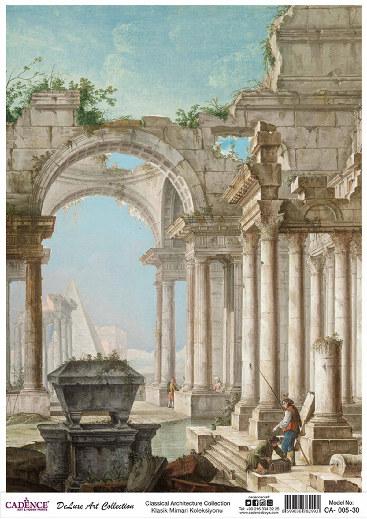 Cadence Classical Architectural Brass Decoupage Collection Ca 05 30x42cm