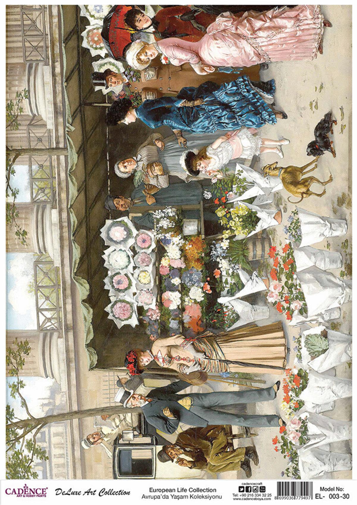 Cadence Life in Europe Brass Decoupage Collection Hand 03 90x125cm