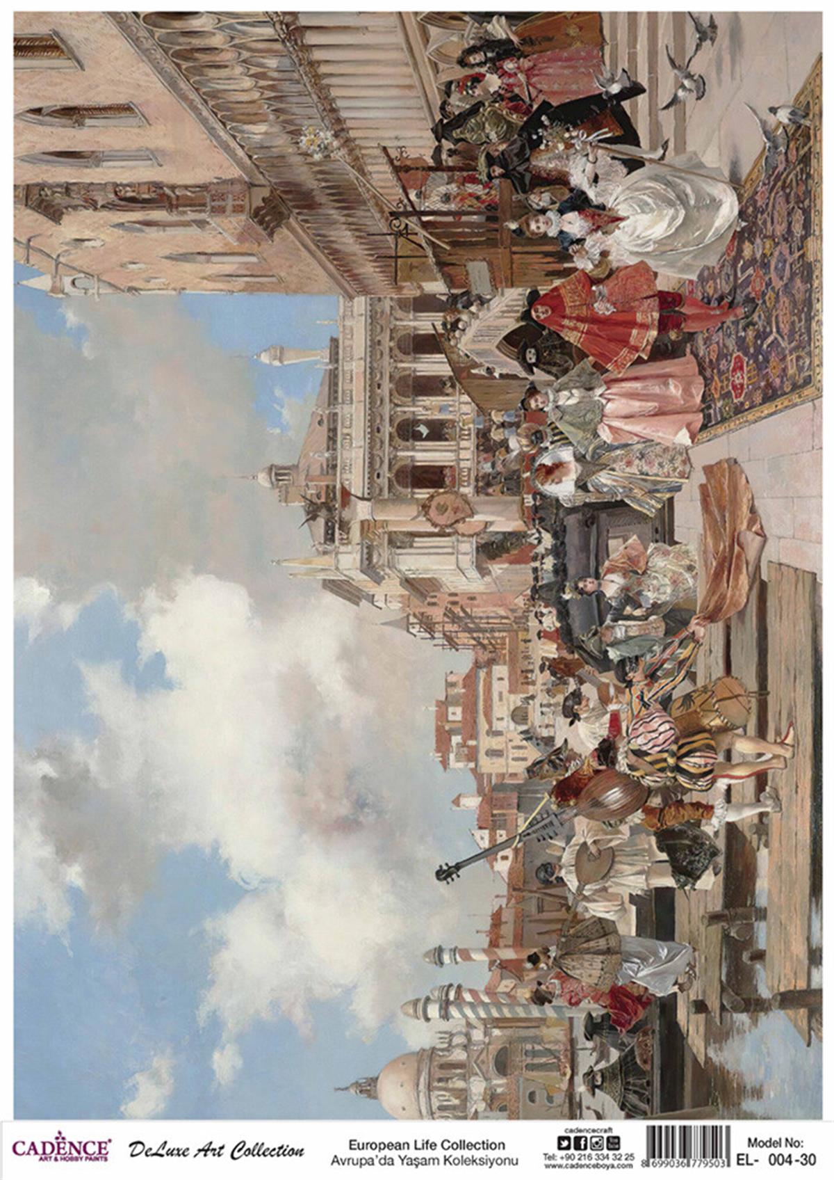 Cadence Life in Europe Латунь, коллекция декупаж, рука 04, 30x42см