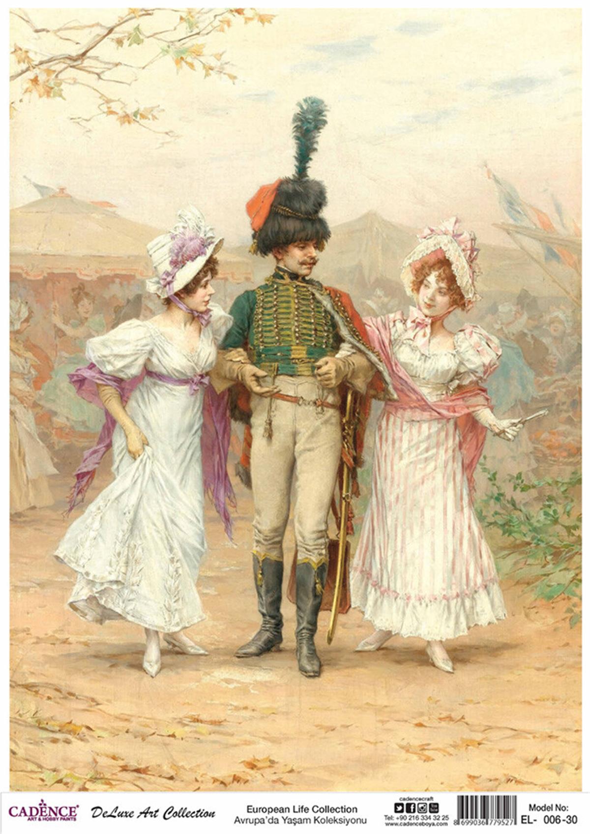 Cadence Life in Europe Латунь, коллекция декупаж, рука 06, 30x42см