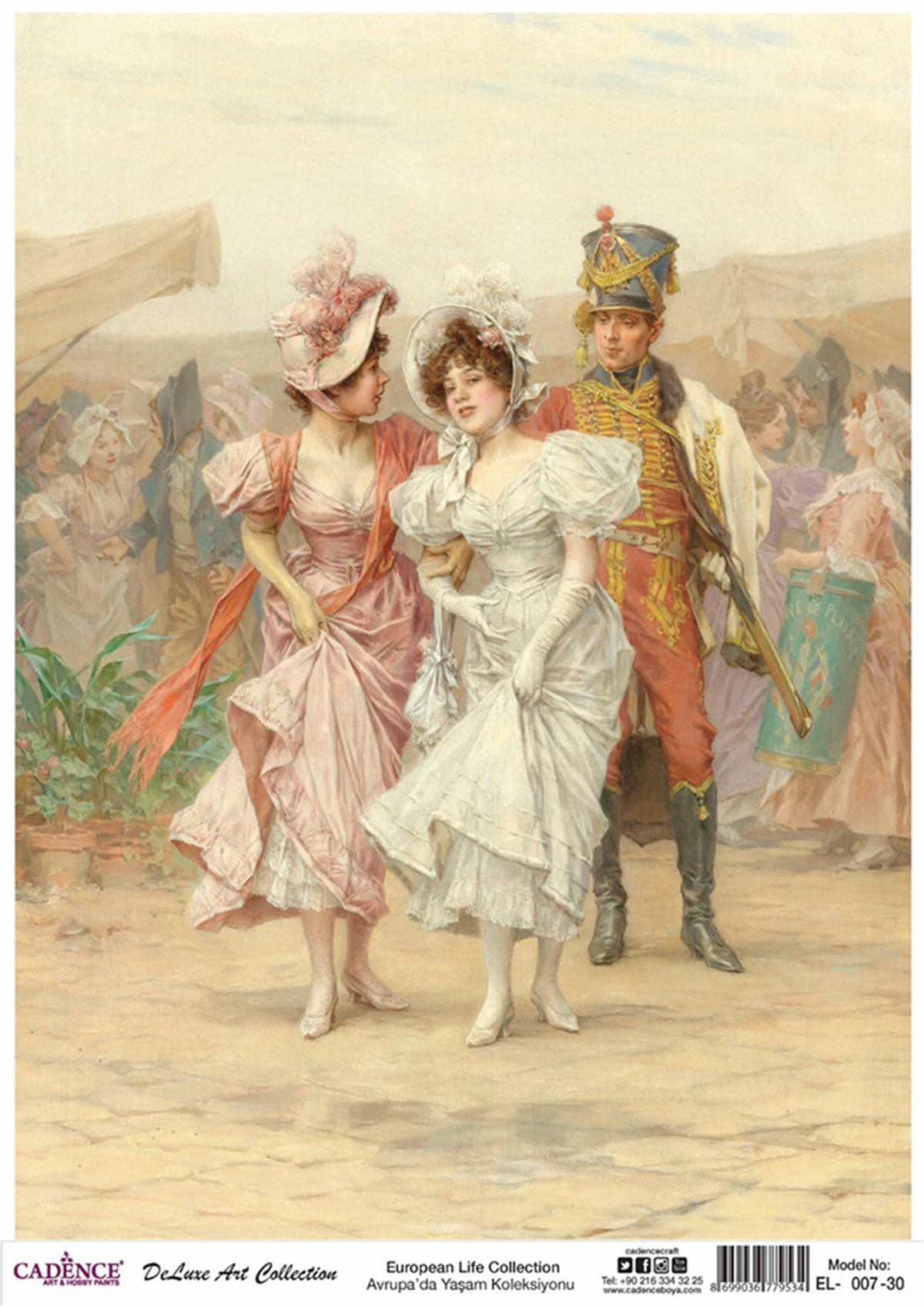 Cadence Life in Europe Латунь, коллекция декупаж, рука 07, 30x42см