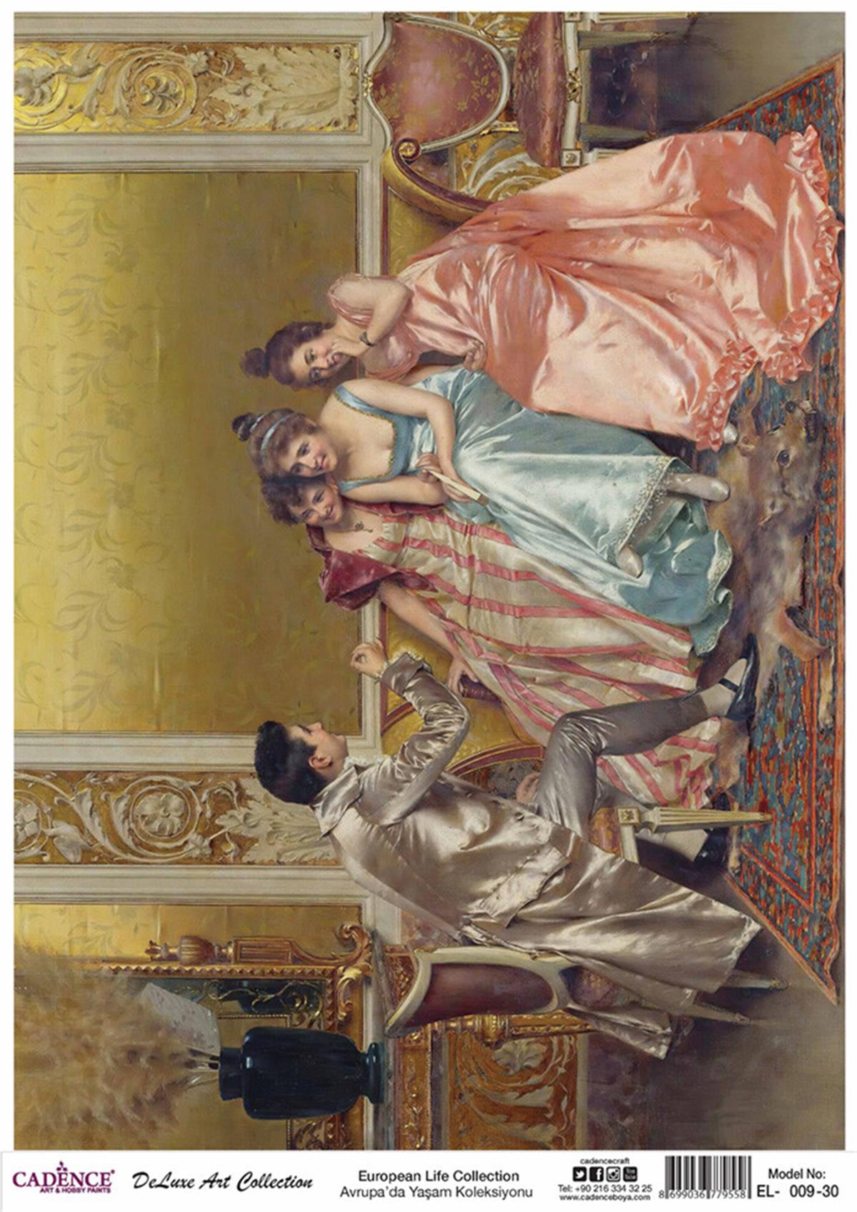 Cadence Life in Europe Латунь, коллекция декупаж, рука 09, 30x42см