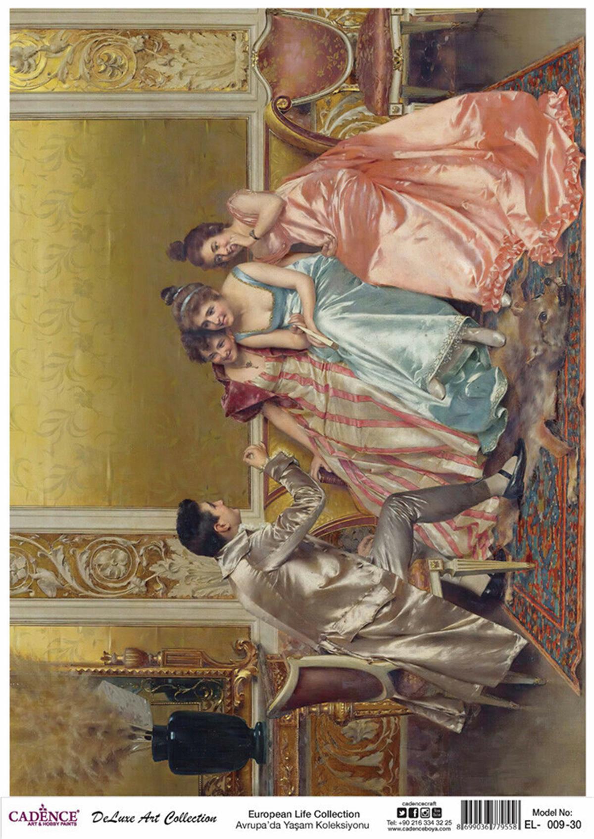 Cadence Life in Europe Латунь, коллекция декупаж, рука 09, 90x125см