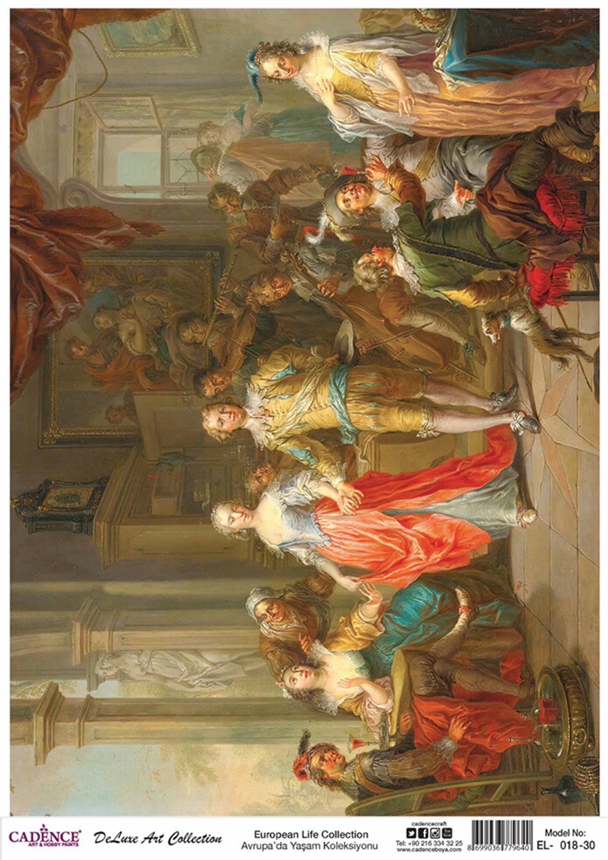 Cadence Life in Europe Brass Decoupage Collection Hand 18 30x42cm