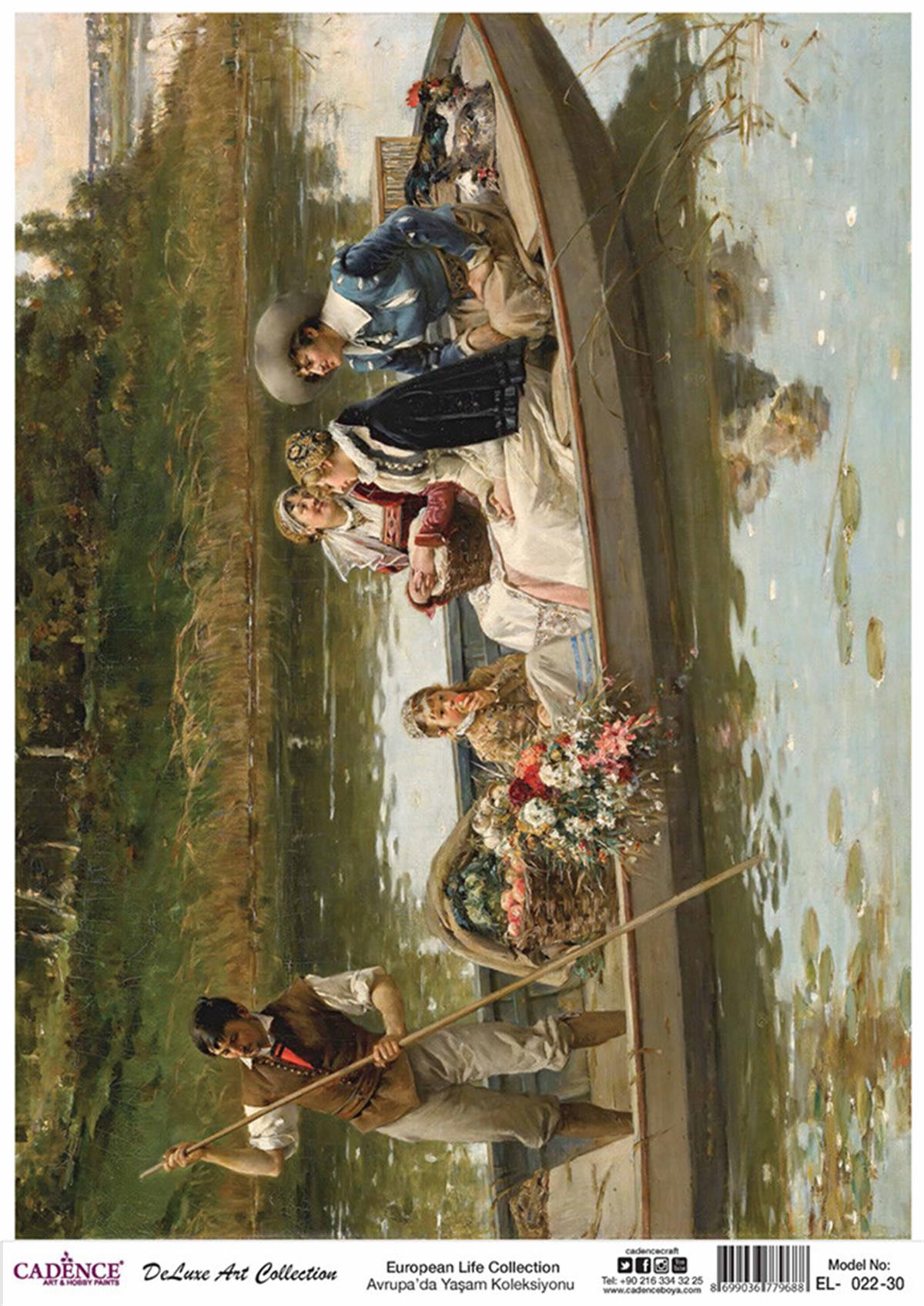 Cadence Life in Europe Brass Decoupage Collection Hand 22 30x42cm