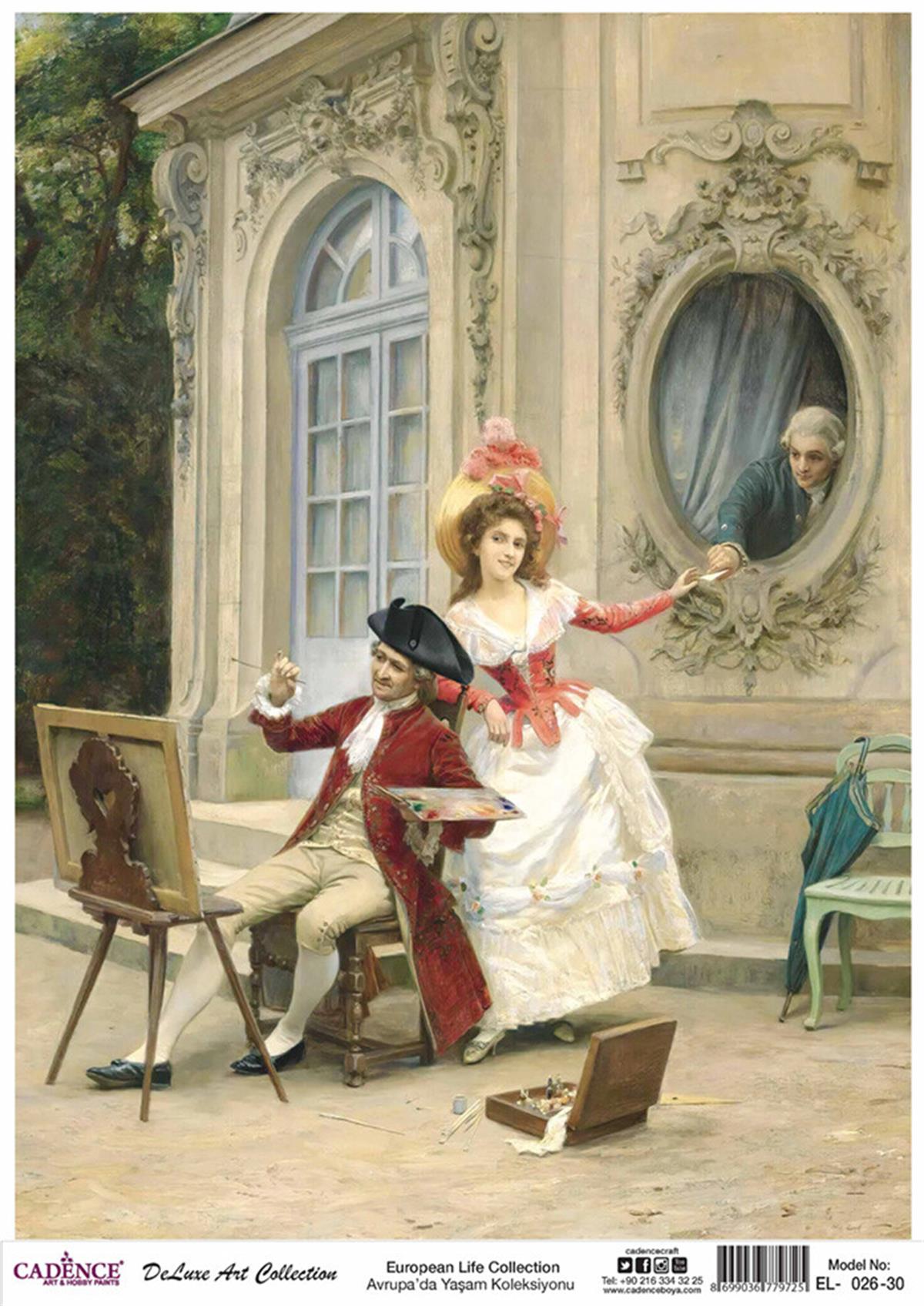 Cadence Life in Europe Brass Decoupage Collection Hand 26 30x42cm