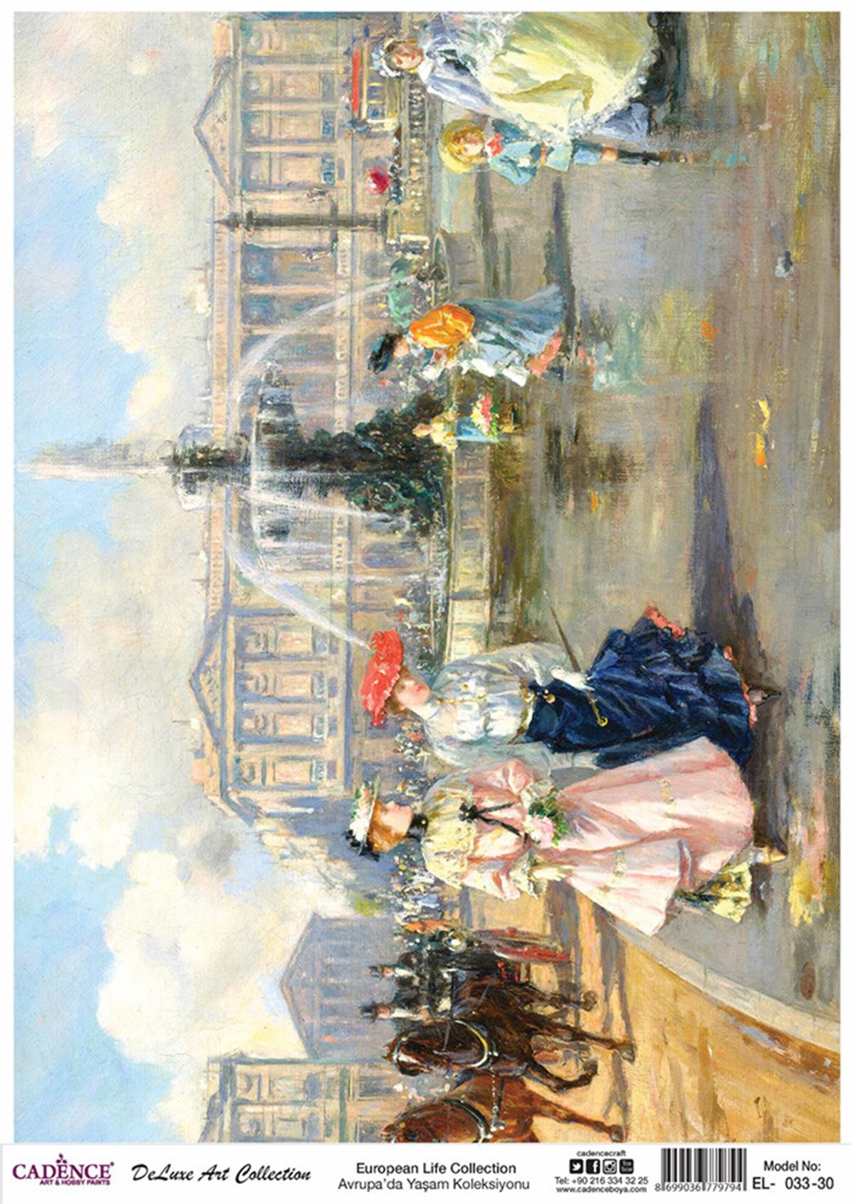 Cadence Life in Europe Brass Decoupage Collection Hand 33 30x42cm