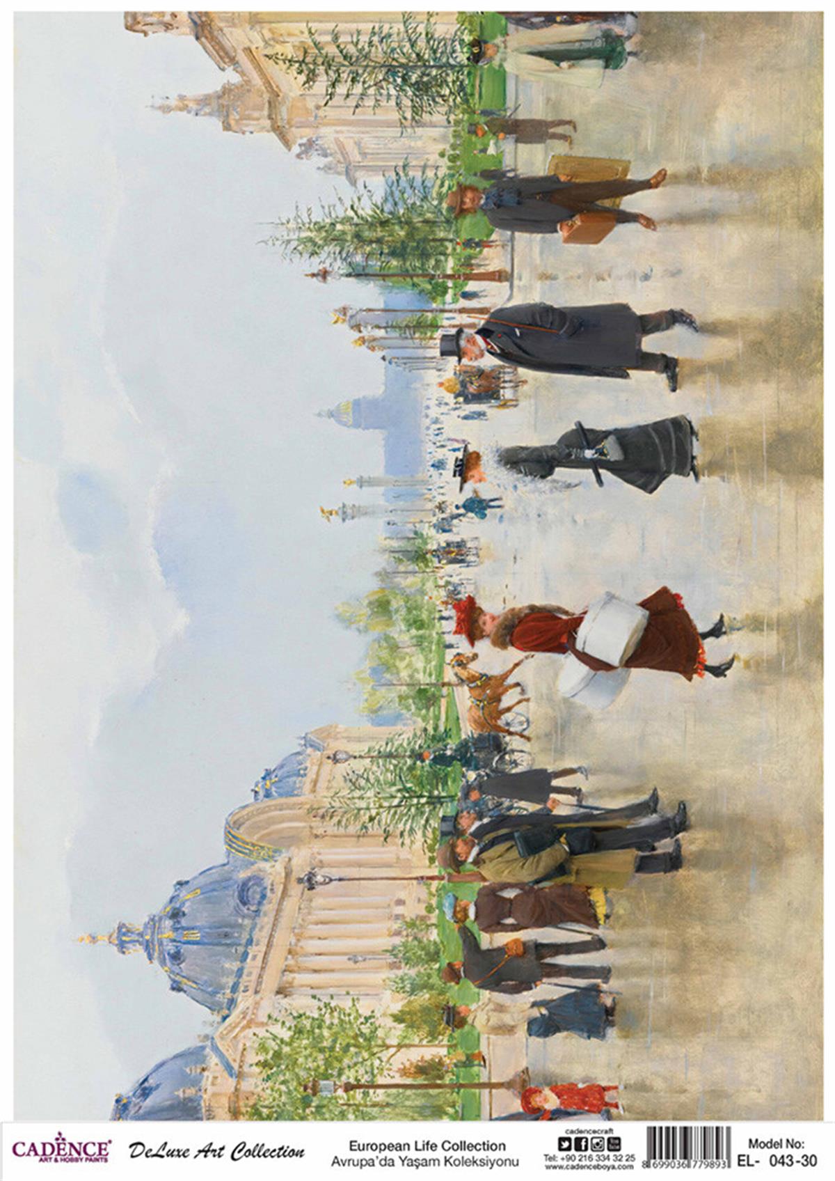 Cadence Life in Europe Латунь, коллекция декупаж, рука 43, 30x42см