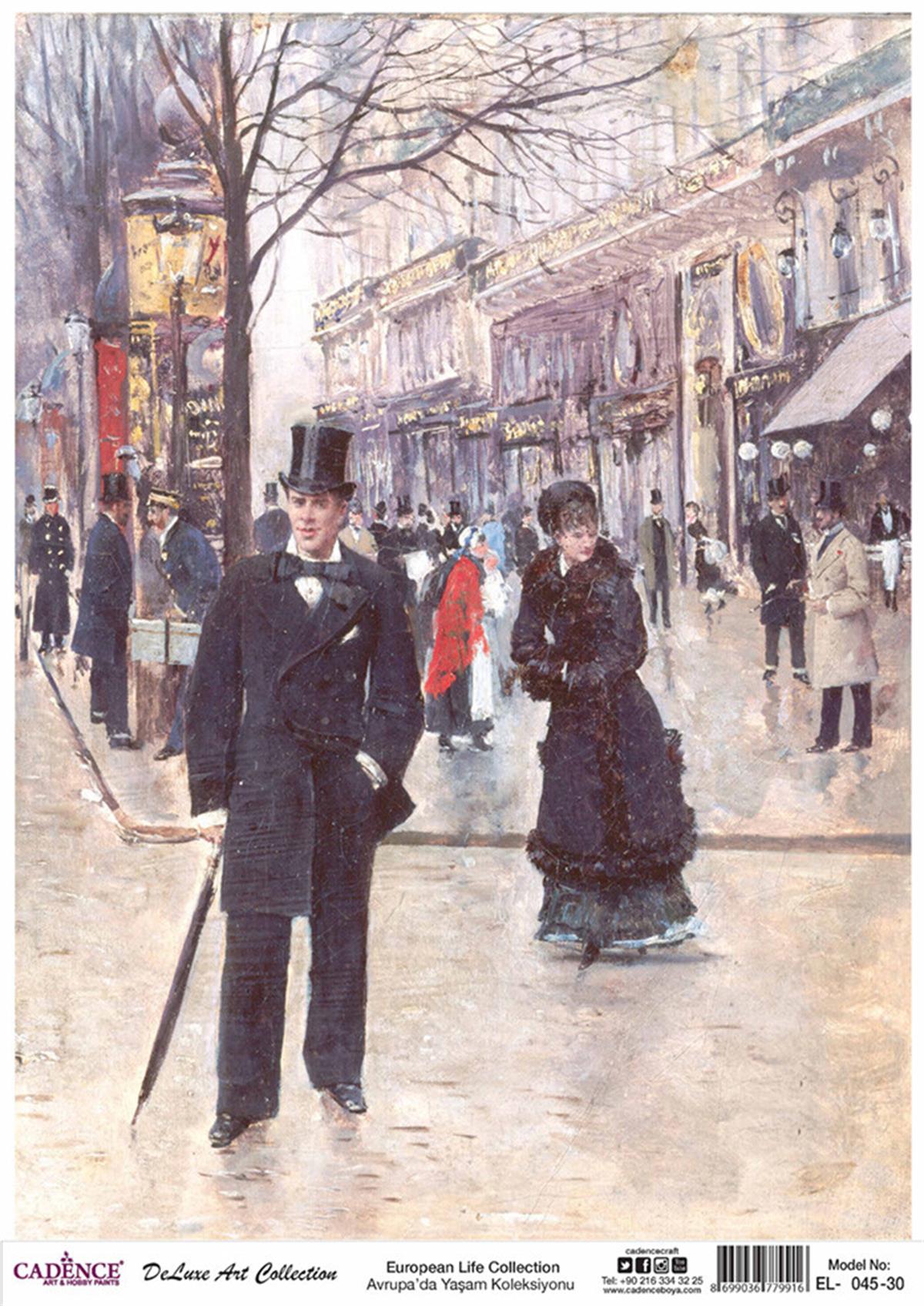 Cadence Life in Europe Латунь, коллекция декупаж, рука 45, 30x42см