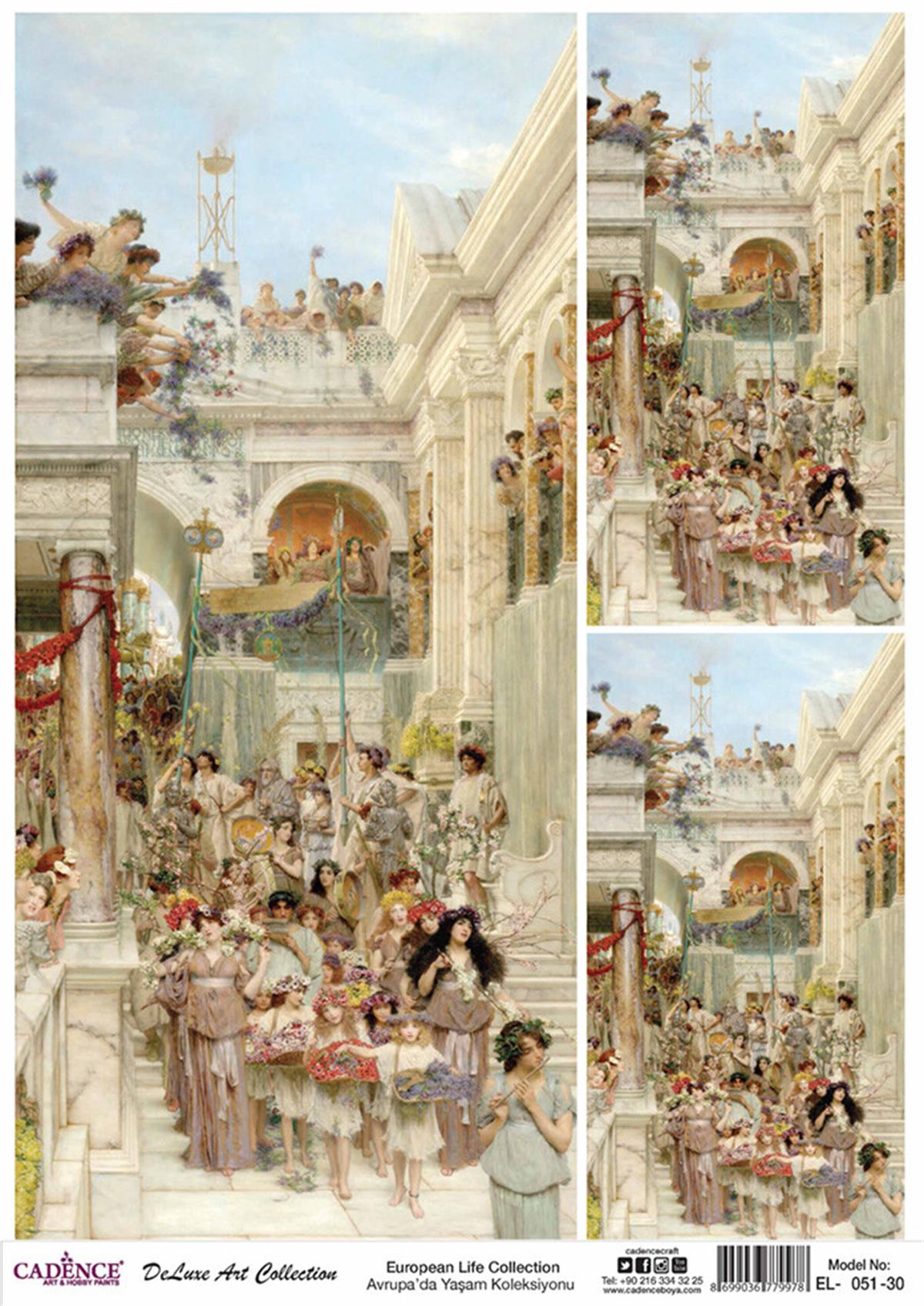 Cadence Life in Europe Латунь, коллекция декупаж, рука 51, 30x42см