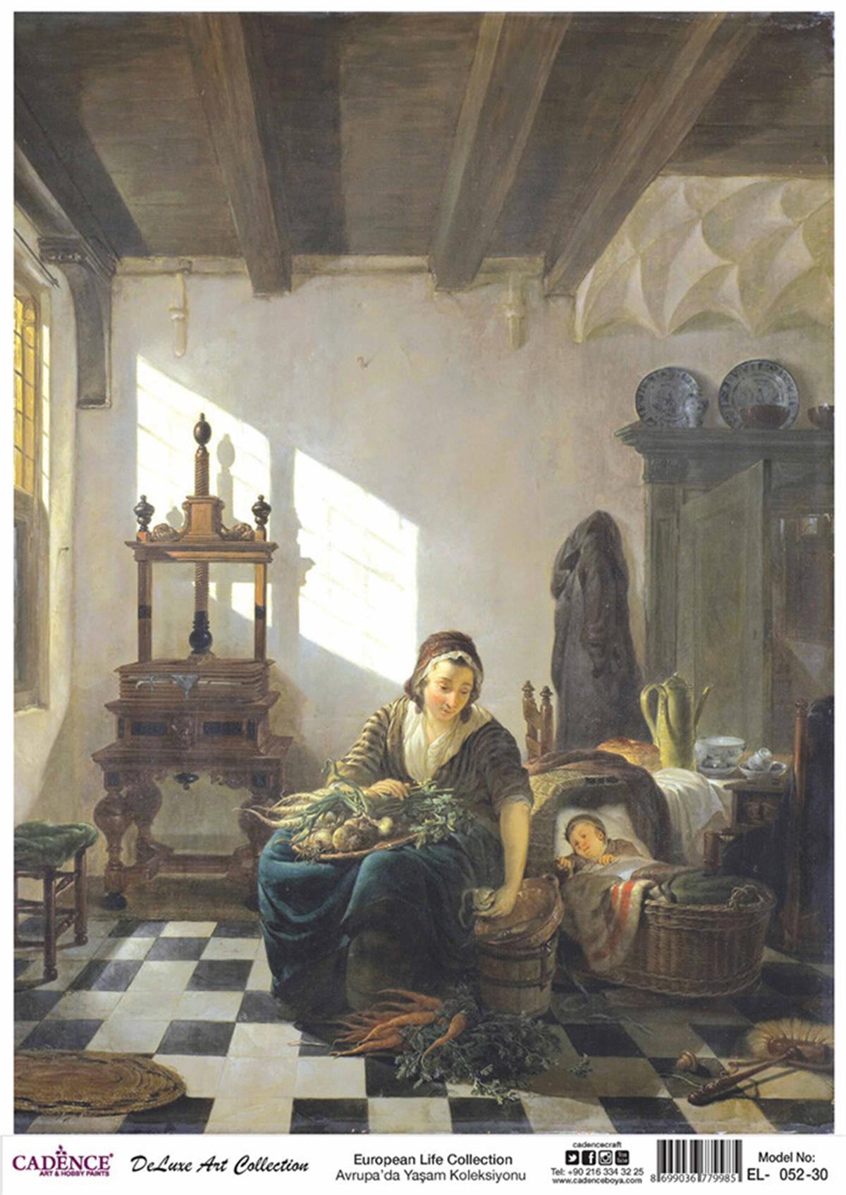 Cadence Life in Europe Латунь, коллекция декупаж, рука 52, 30x42см