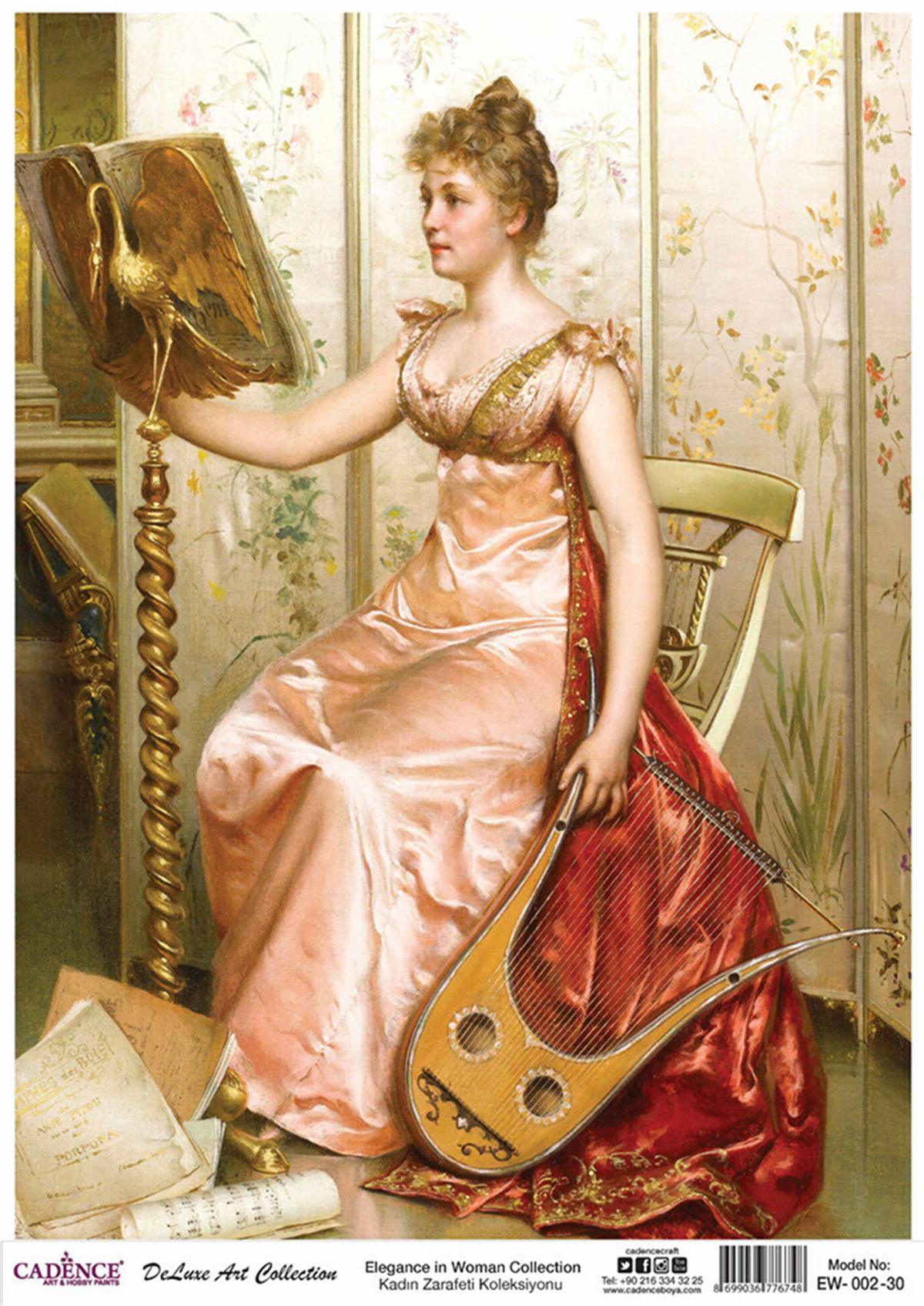 مجموعة Cadence Female Elegance النحاسية Decoupage Ew 02 90x125cm